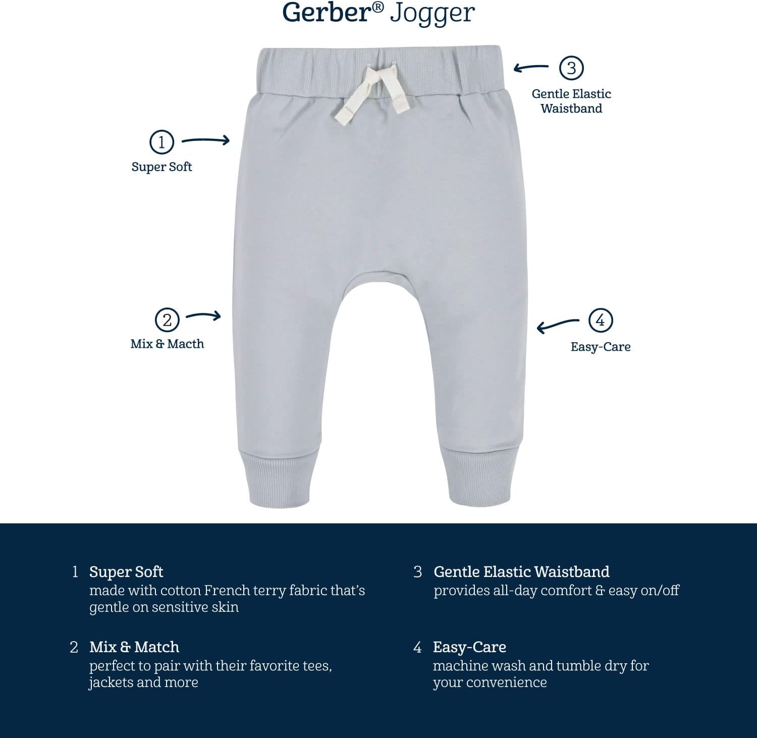 3-Pair Jogger Pants for Babies