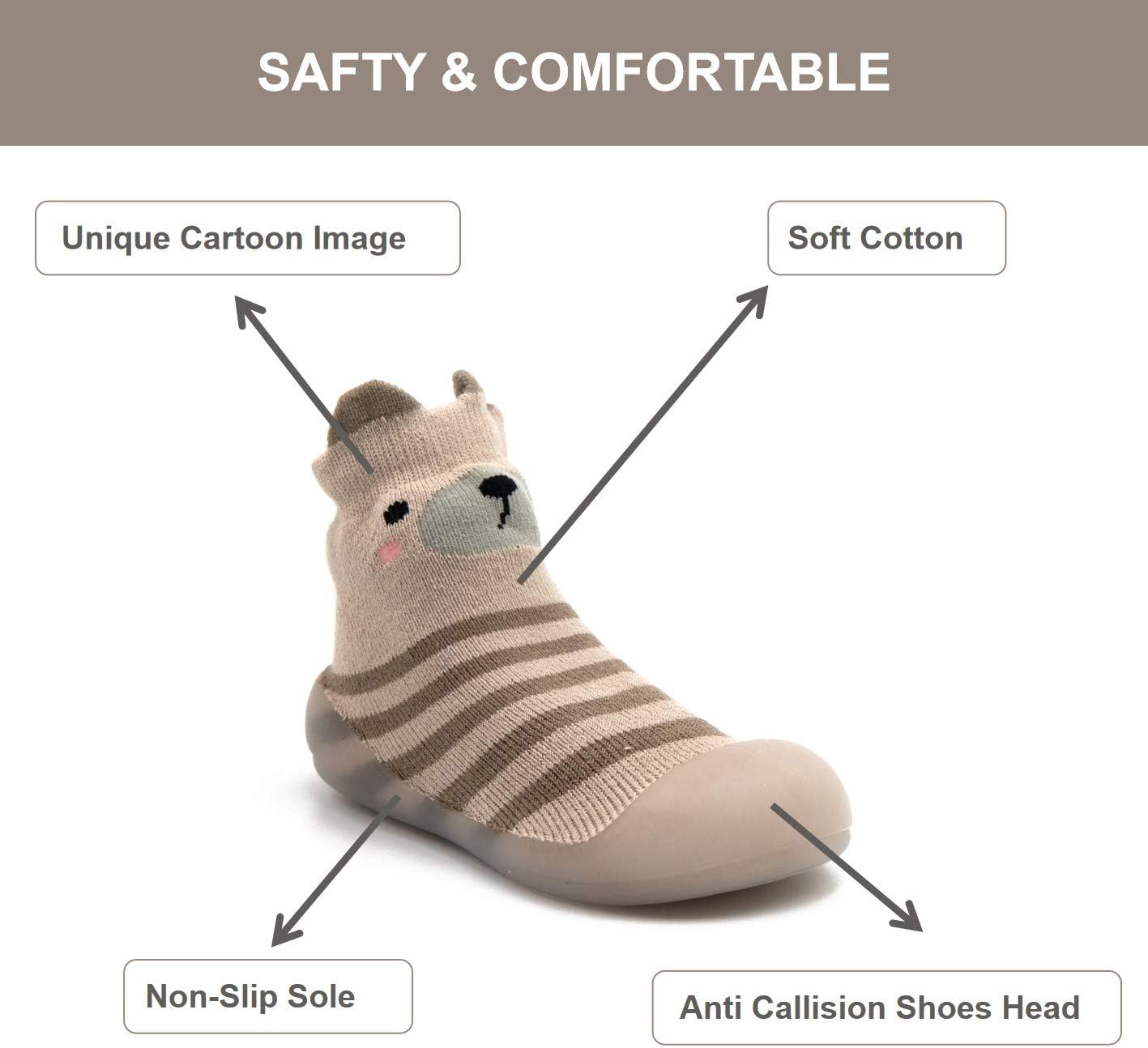 Perfect Toddler Slipper for baby boys girls in Non-Skidsole