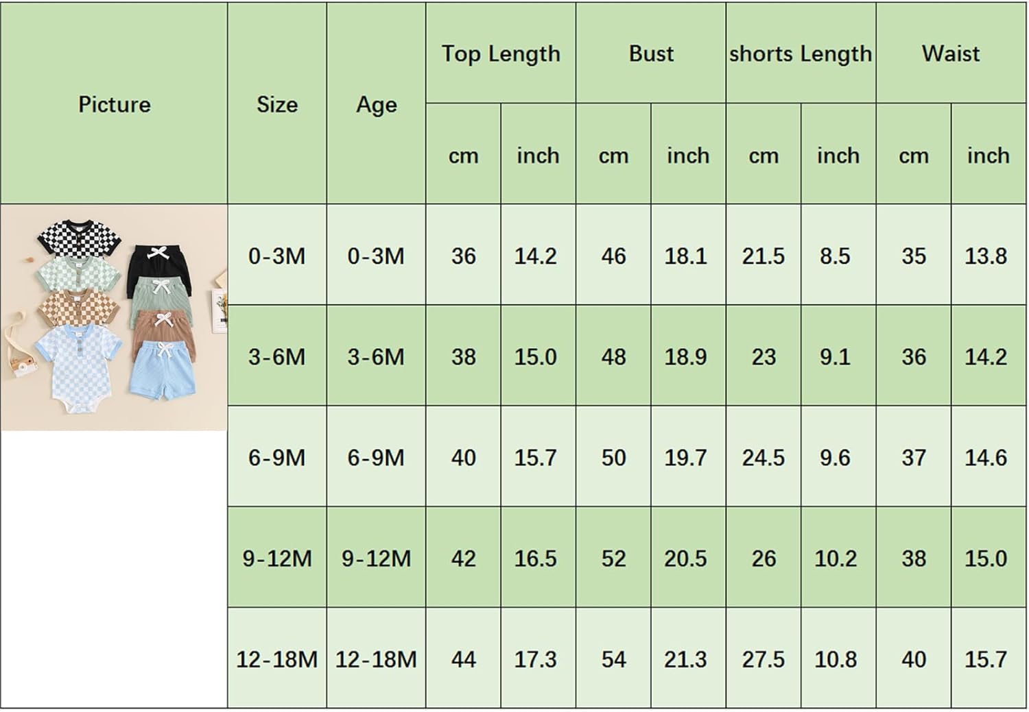 Summer Romper Shorts Set for Baby Boys Girls