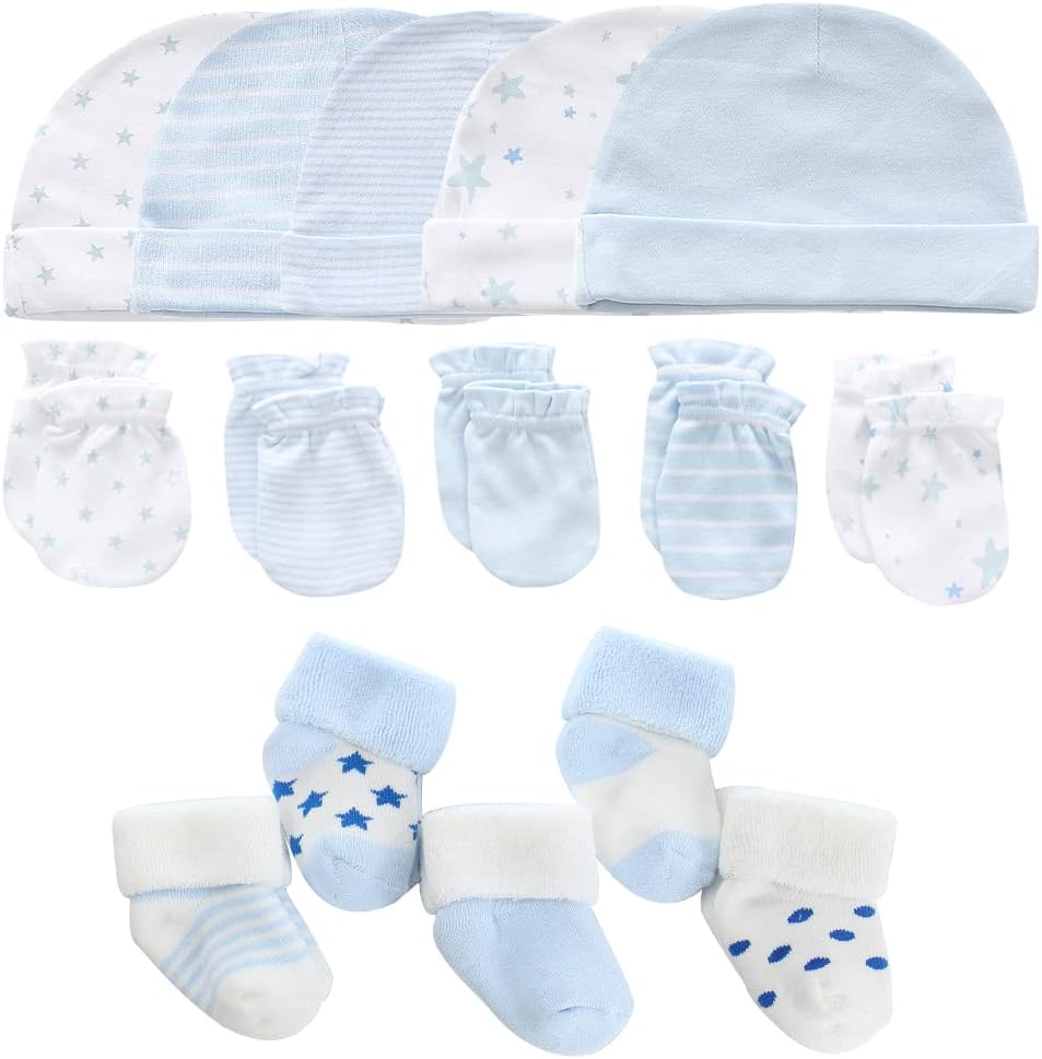 Mamimaka Baby Caps Mittens Thick Socks for Boys Girls