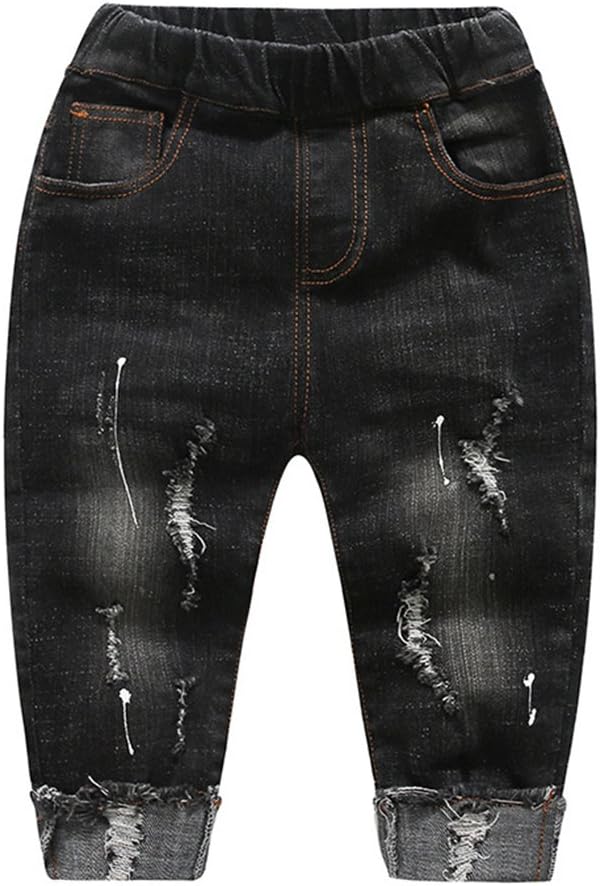 KIDSCOOL SPACE Ripped Elastic Jeans for Kids