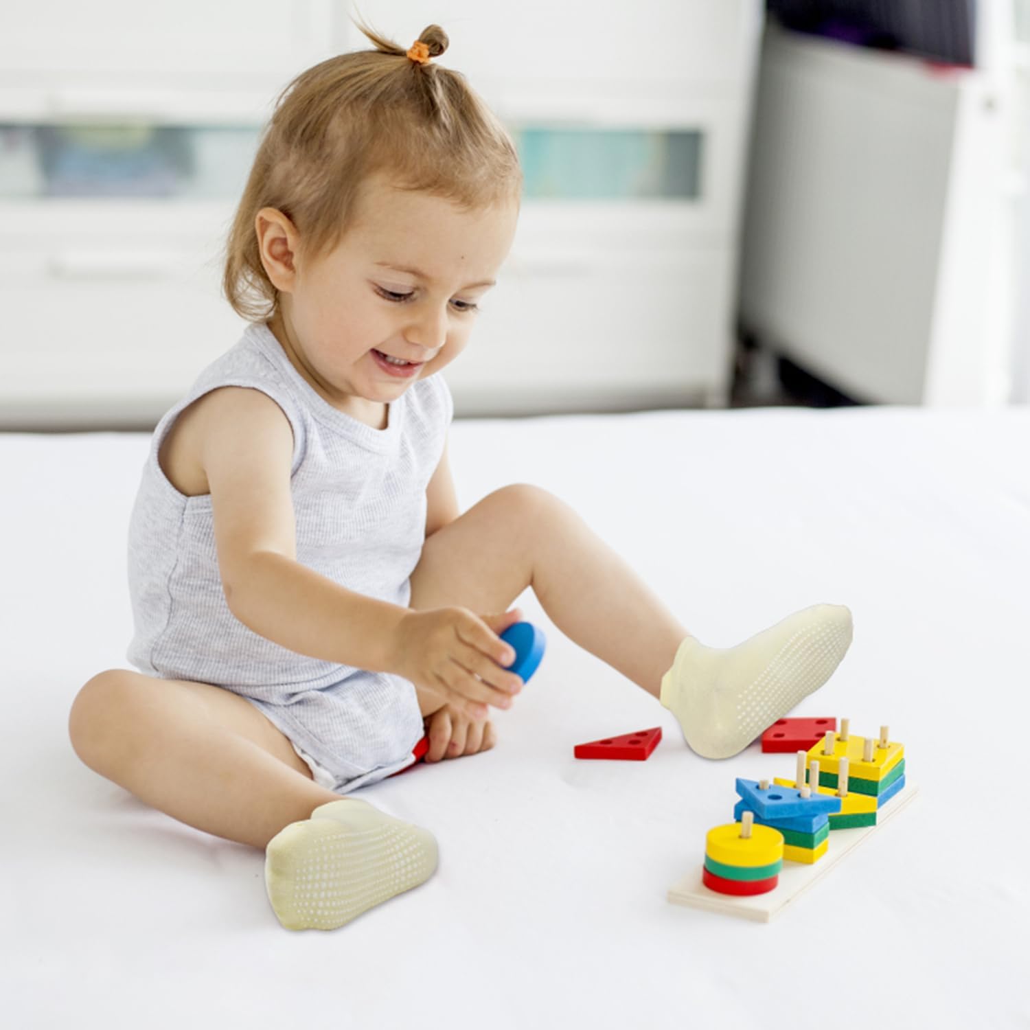 SkiBeaut 12 Pairs Toddler Non Slip Socks for Kids