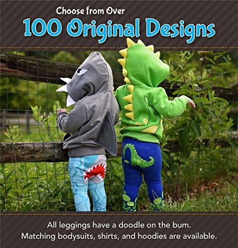 Doodle Pants Leggings Blue Rainbow Pink Elephant 10 words