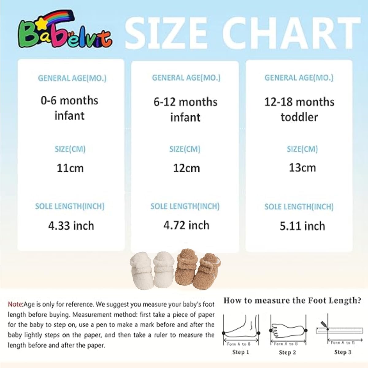 Babelvit Soft Fleece Booties for Babies