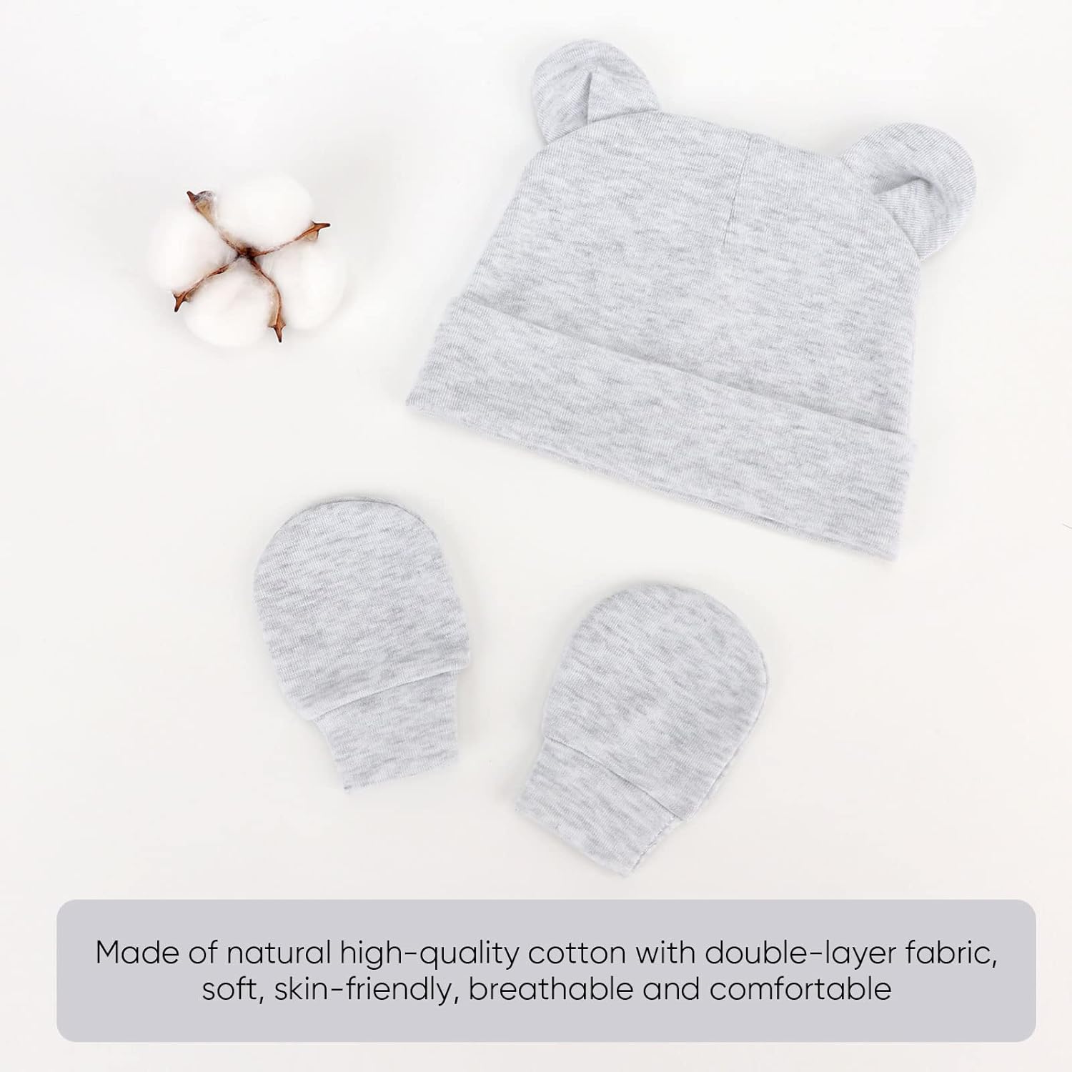 Dreshhow BQUBO - Newborn Baby Hats Mittens Set for Boys Girls