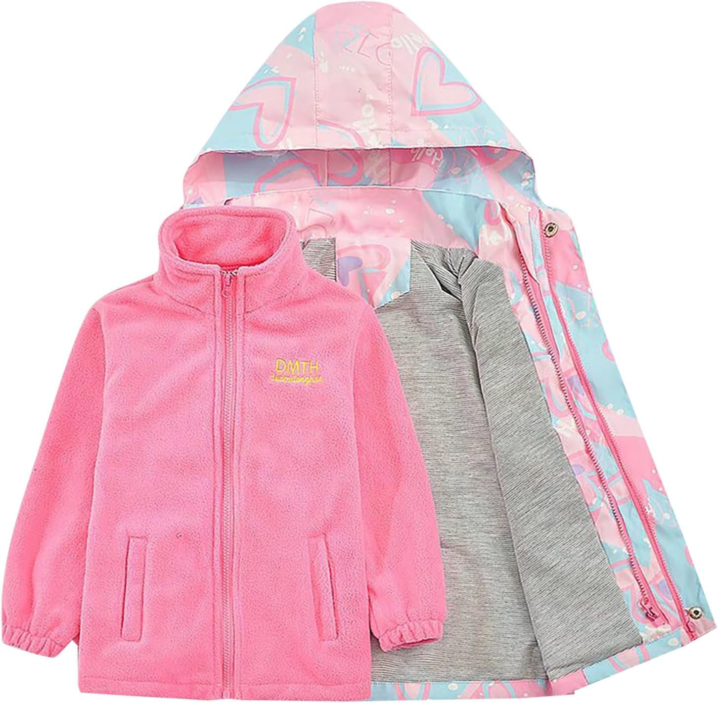 2Pcs Girls Ski Jacket Waterproof Coat Warm Fleece Winter Windproof Hoodie