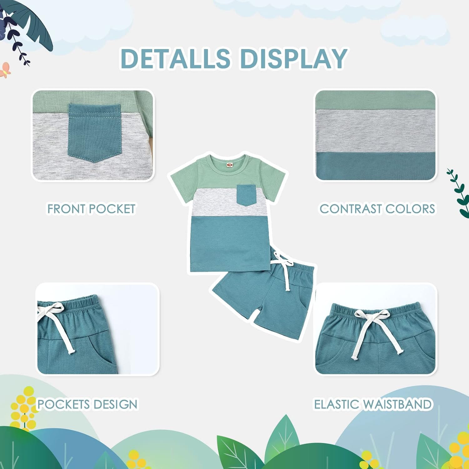 Toddler Boy Summer Outfit Set 12M-5T
