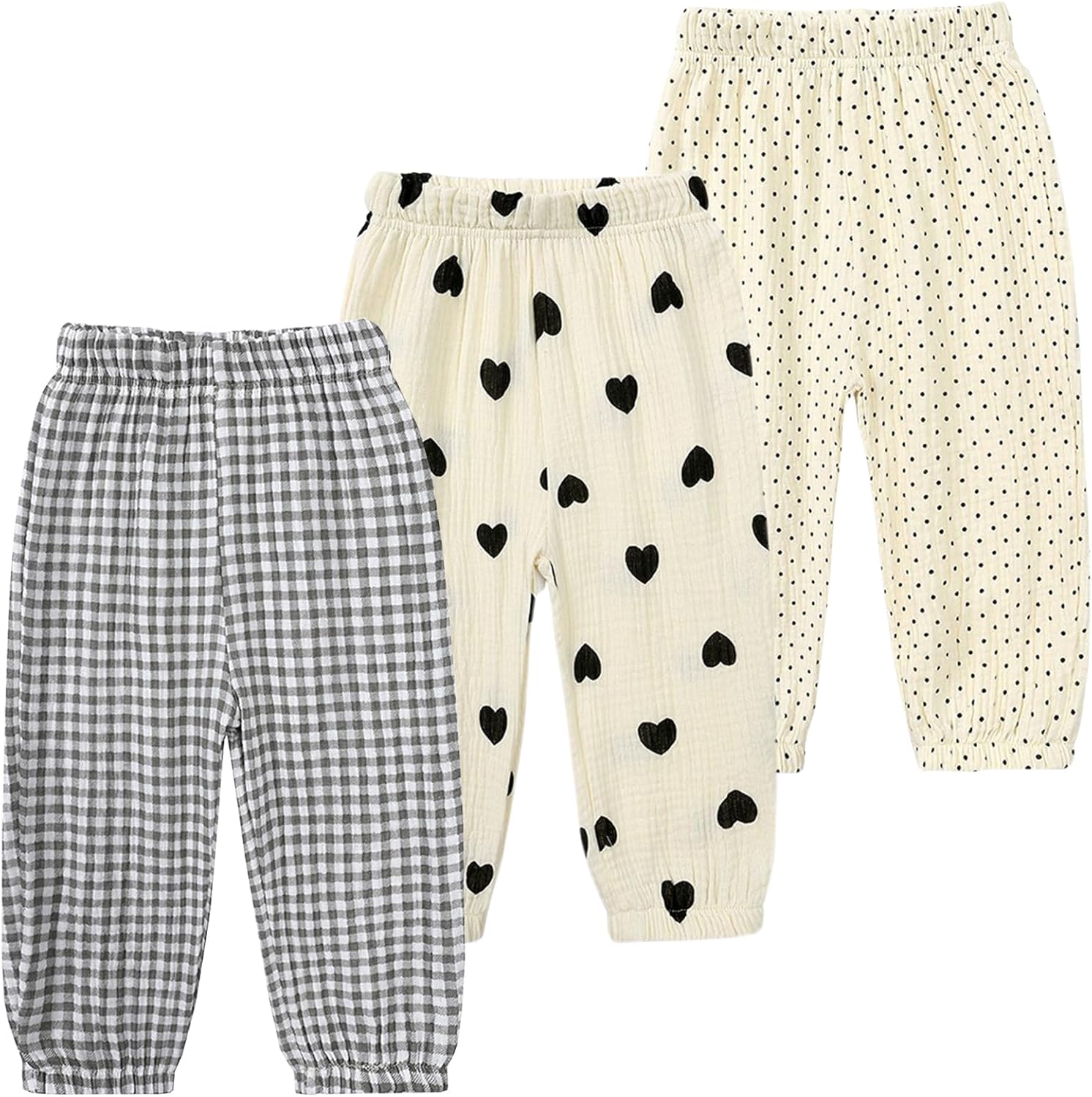 Adjustable Elastic waistband Pjs Casual Luxury Cotton Linen Trousers for Kids