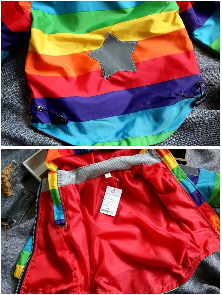Toddler Rainbow Hooded Windbreaker for Boys and Girls