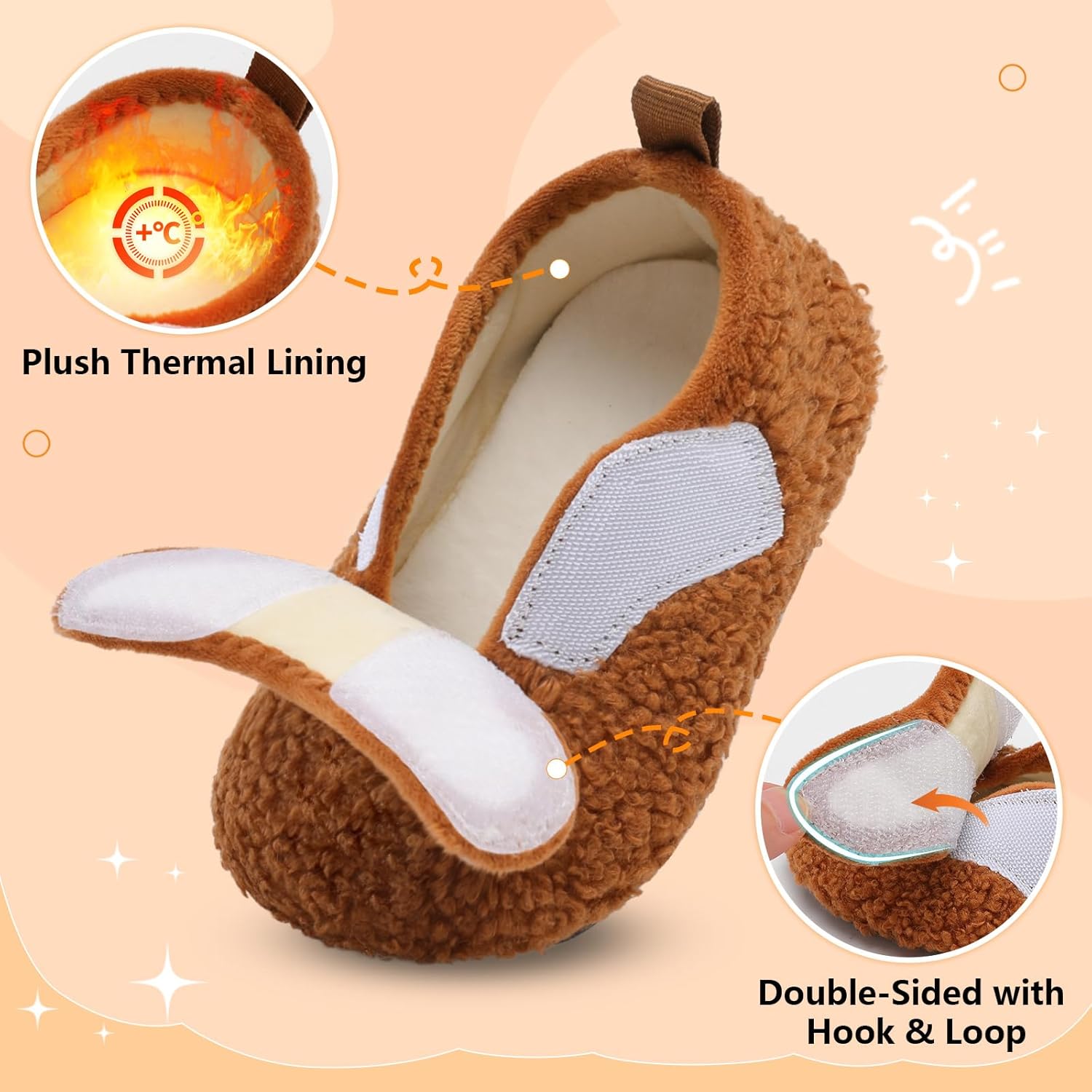 Barerun Toddler Cozy Slippers for Boys Girls