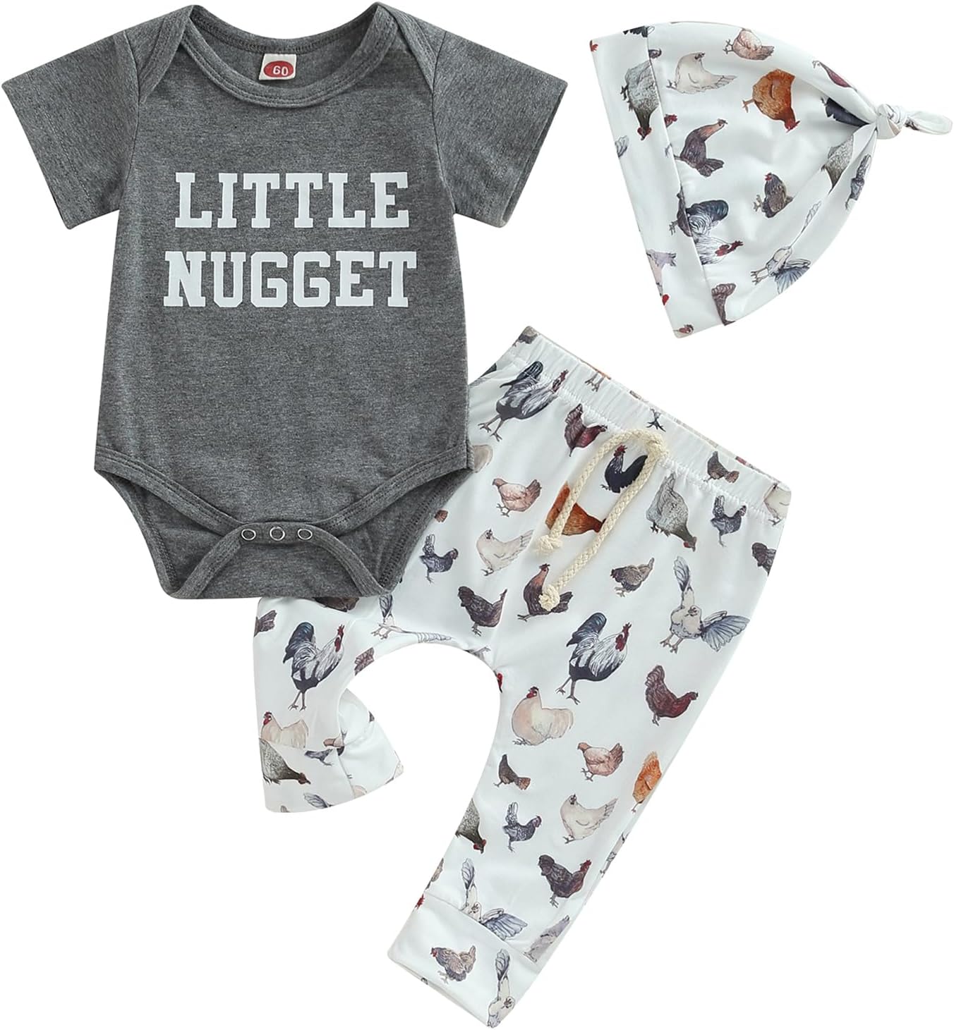 SAYOO Newborn Country Western Romper Pants Set