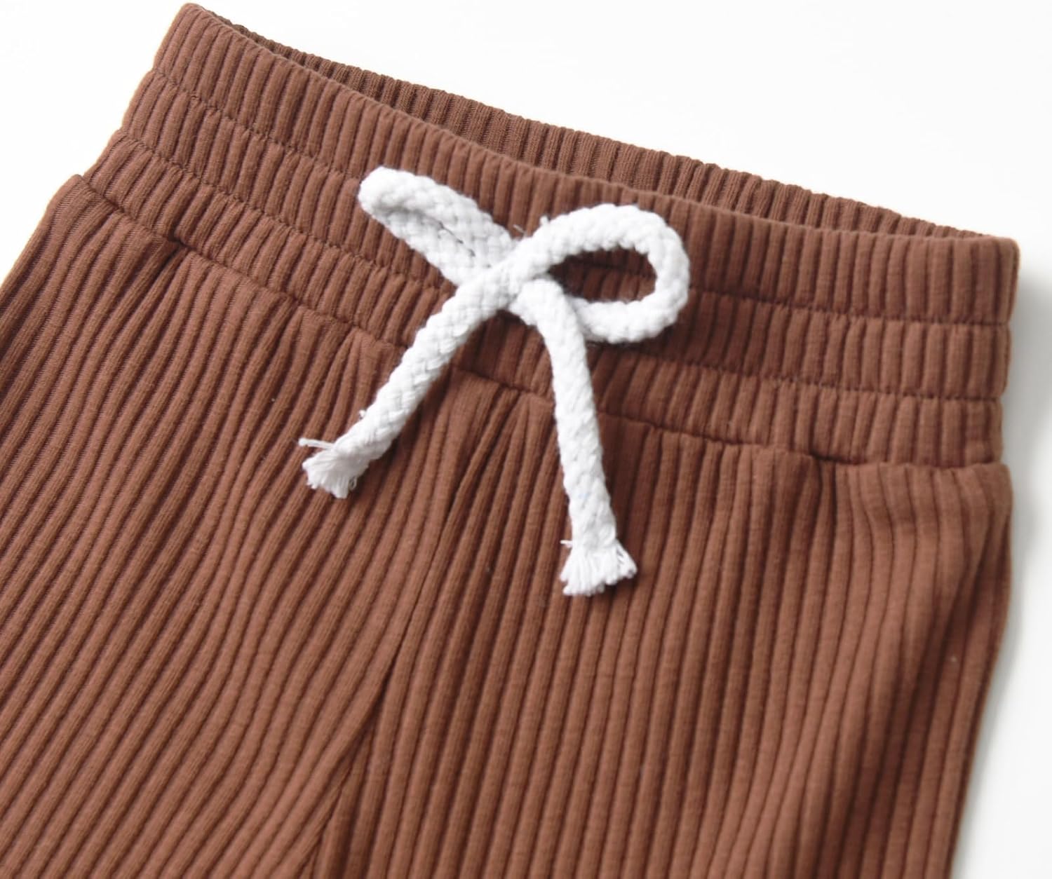 Ribbed Cotton Romper and Pants Set for Newborns