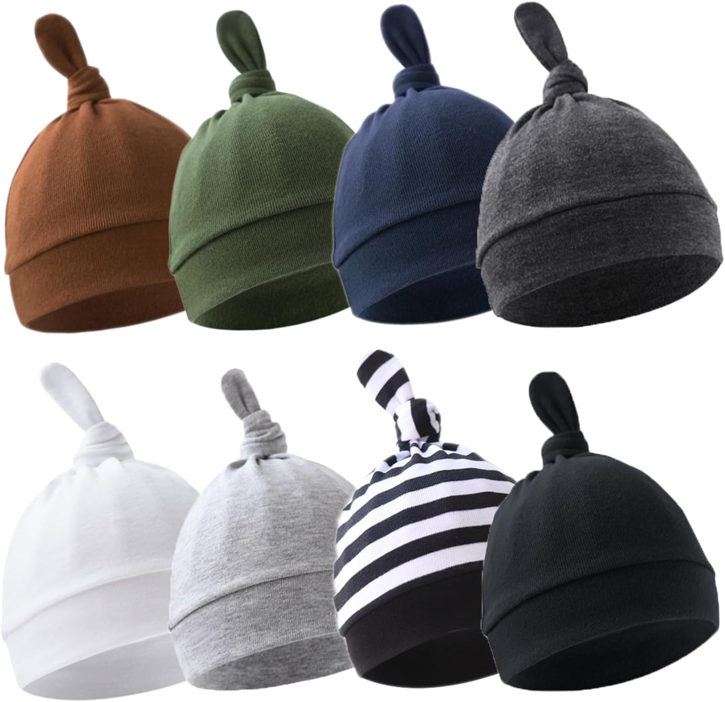 8-Piece Baby Adjustment Hats Set for Newborns