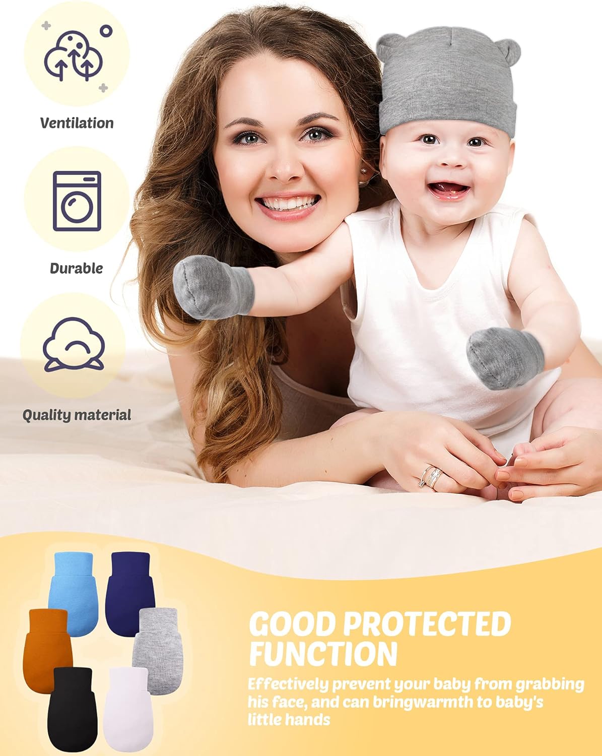 Geyoga Baby 12-Piece mittens set for 0-12 Months