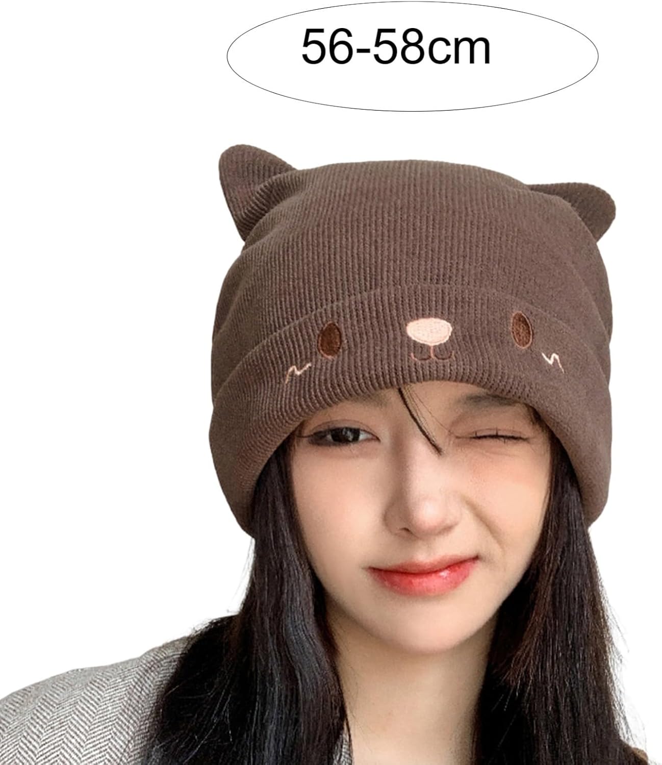 Essential Winter Essentials Cat-Ear Knit Hats for Women Kids