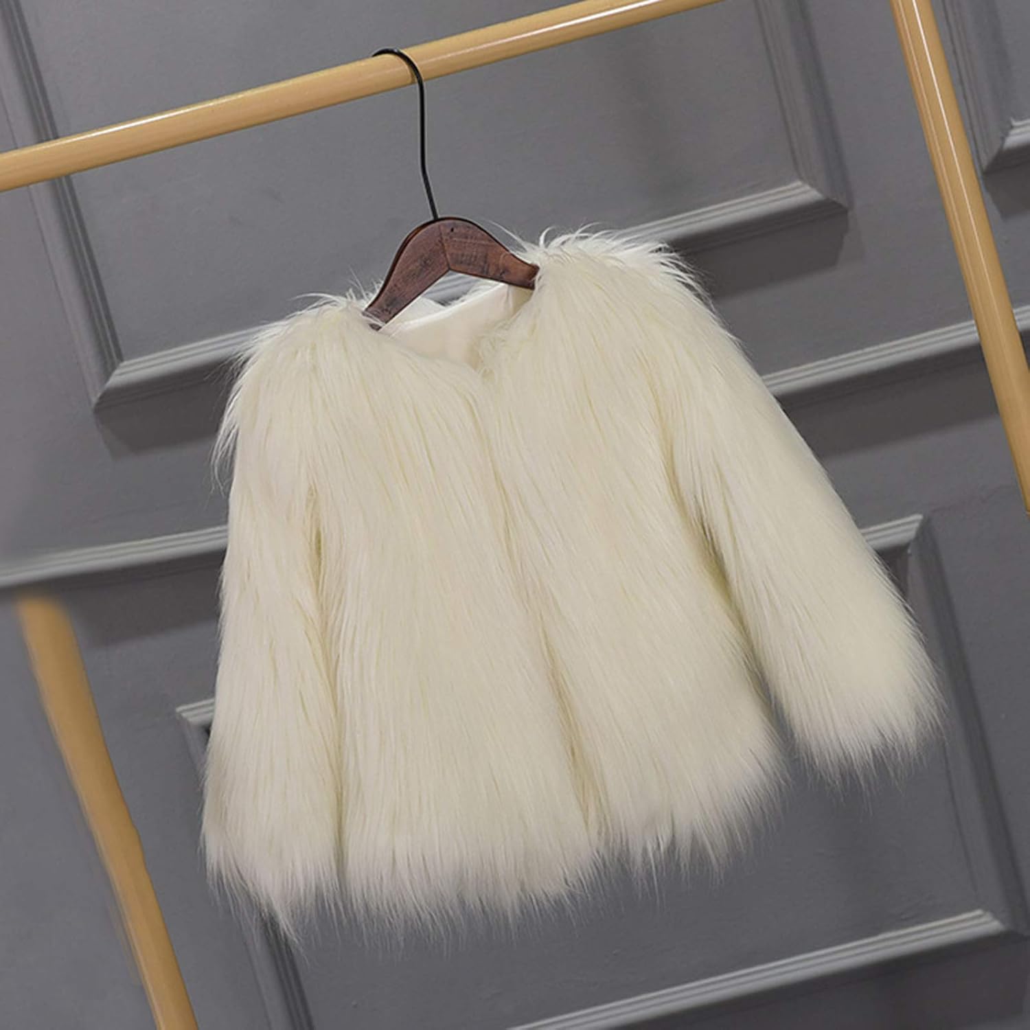 Soft Faux-Fur Winter Jacket for Toddlers Waterproof Windproof