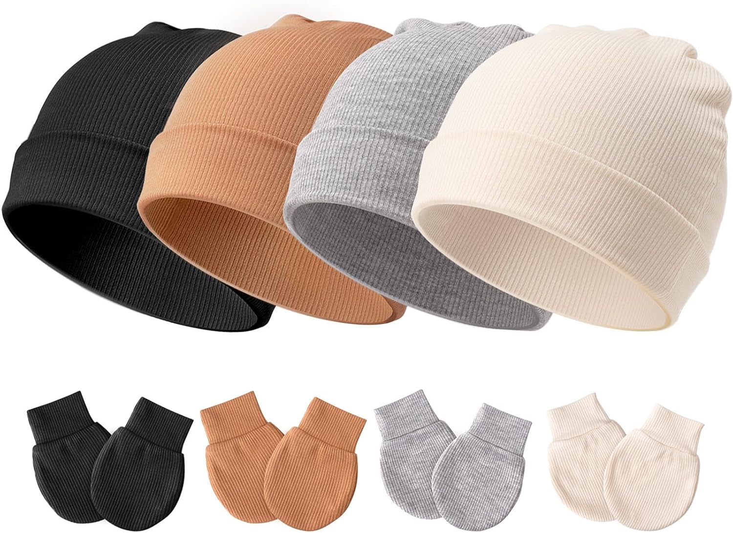 DRESHOW BQUBO Newborn Safety Hats Scratch-Mitigating Gloves