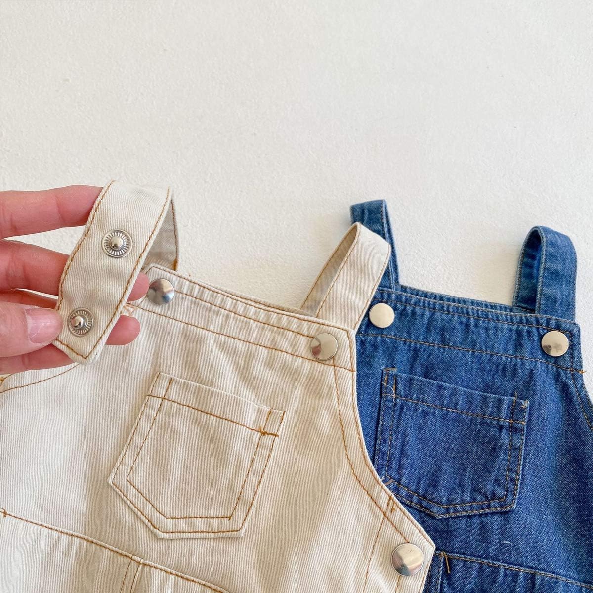 HOOLCHEAN Baby Denim Bodysuit With Straps