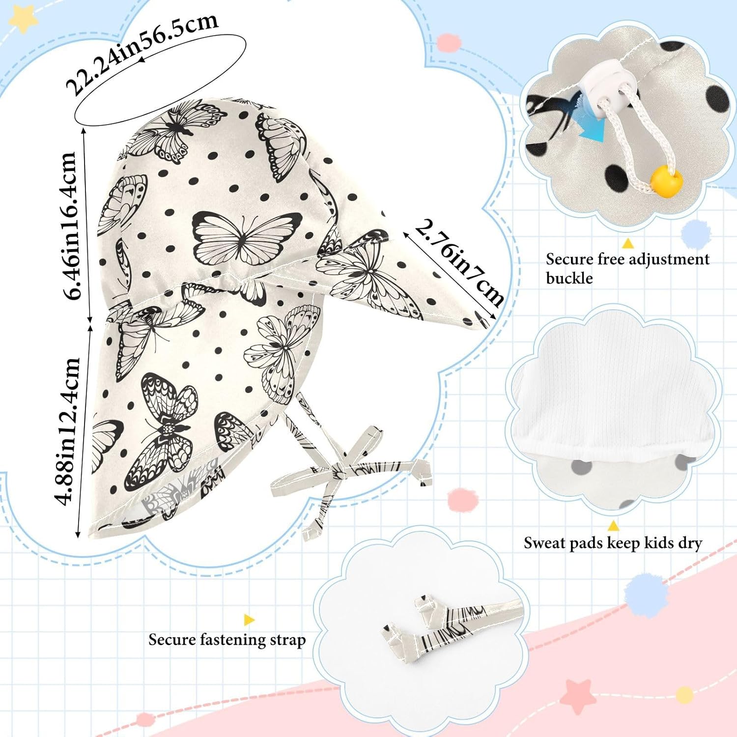 KLL Elegant Baby Boys Toddler Beach Hat UPF 50