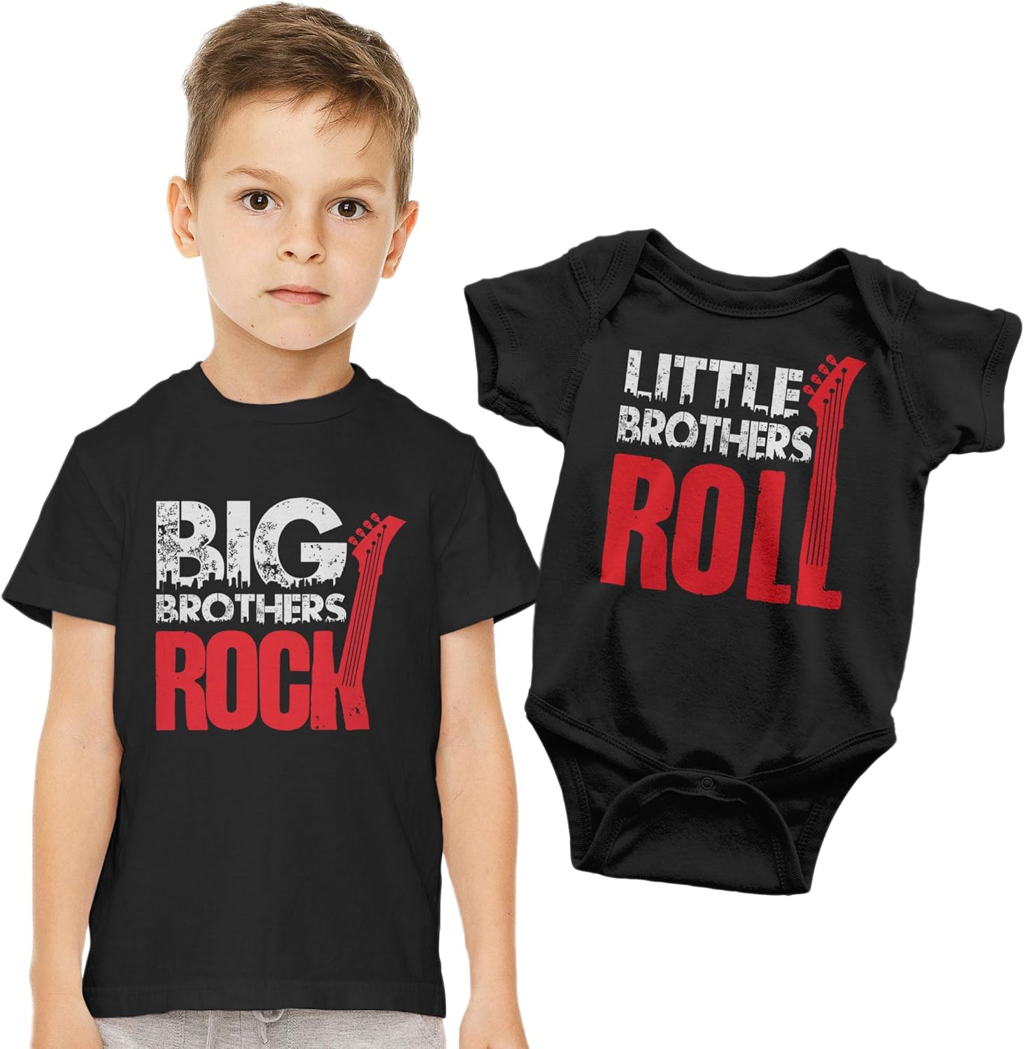 Matching Sibling Outfits Big Brother Little Brother Shirts Rock and Roll Siblings Set