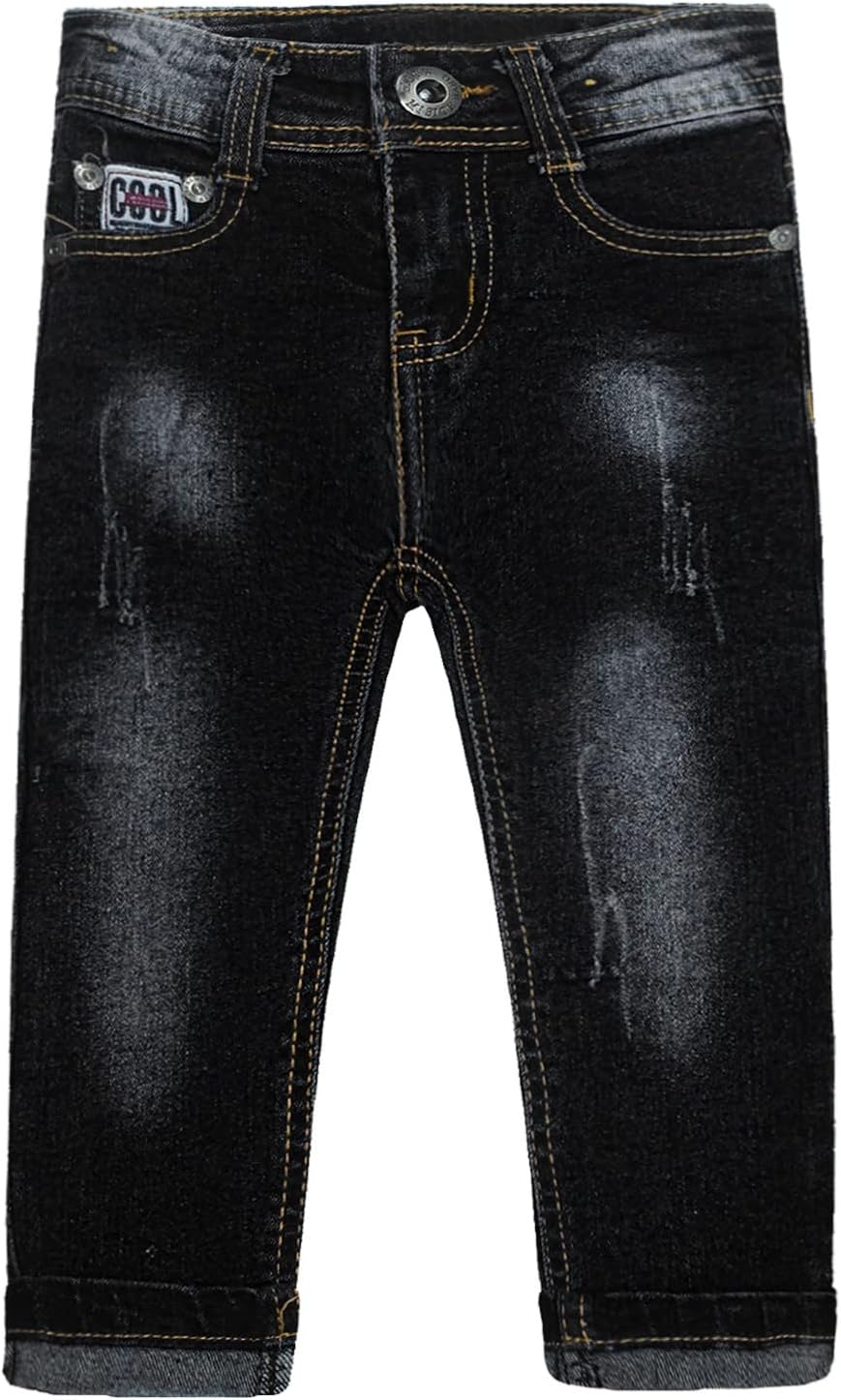 KIDSCOOL SPACE Baby Jeans Stone Washed Denim with Embroidery