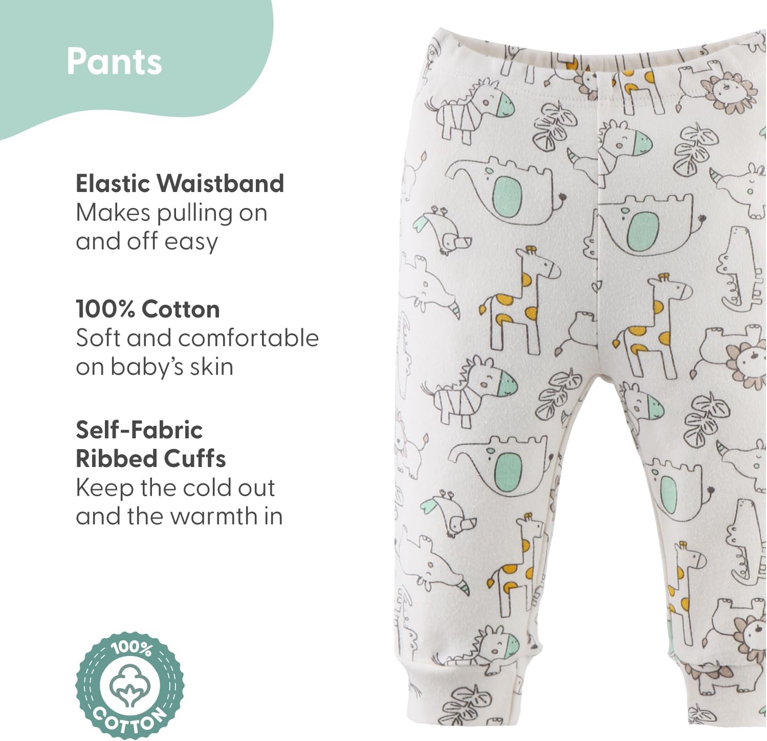The Peanutshell - Baby Pants 5-Pack with Cute Prints