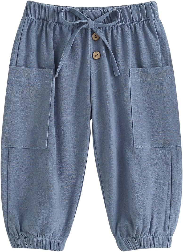 Toddler Boys Cotton Linen Joggers