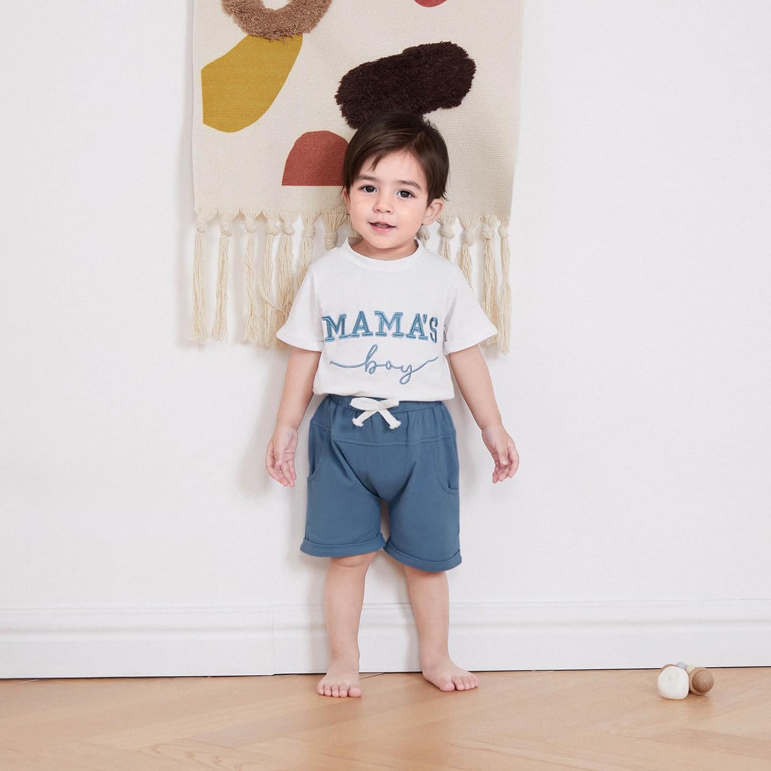 Trendy Embedded T-Shirt Set for Toddler Boys