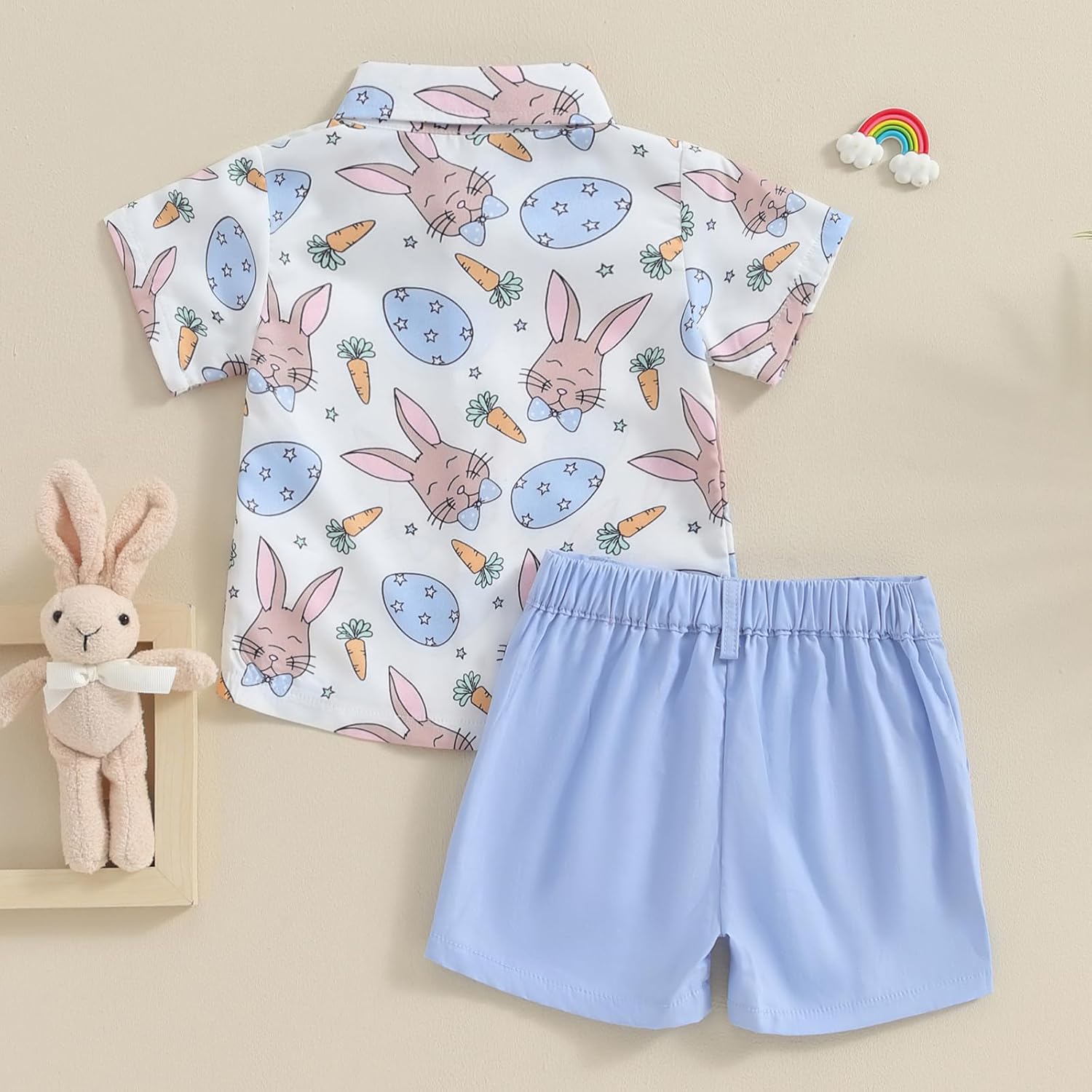 4th of July Toddler Boys Outfit Set with StripesPerfect for Celebrations