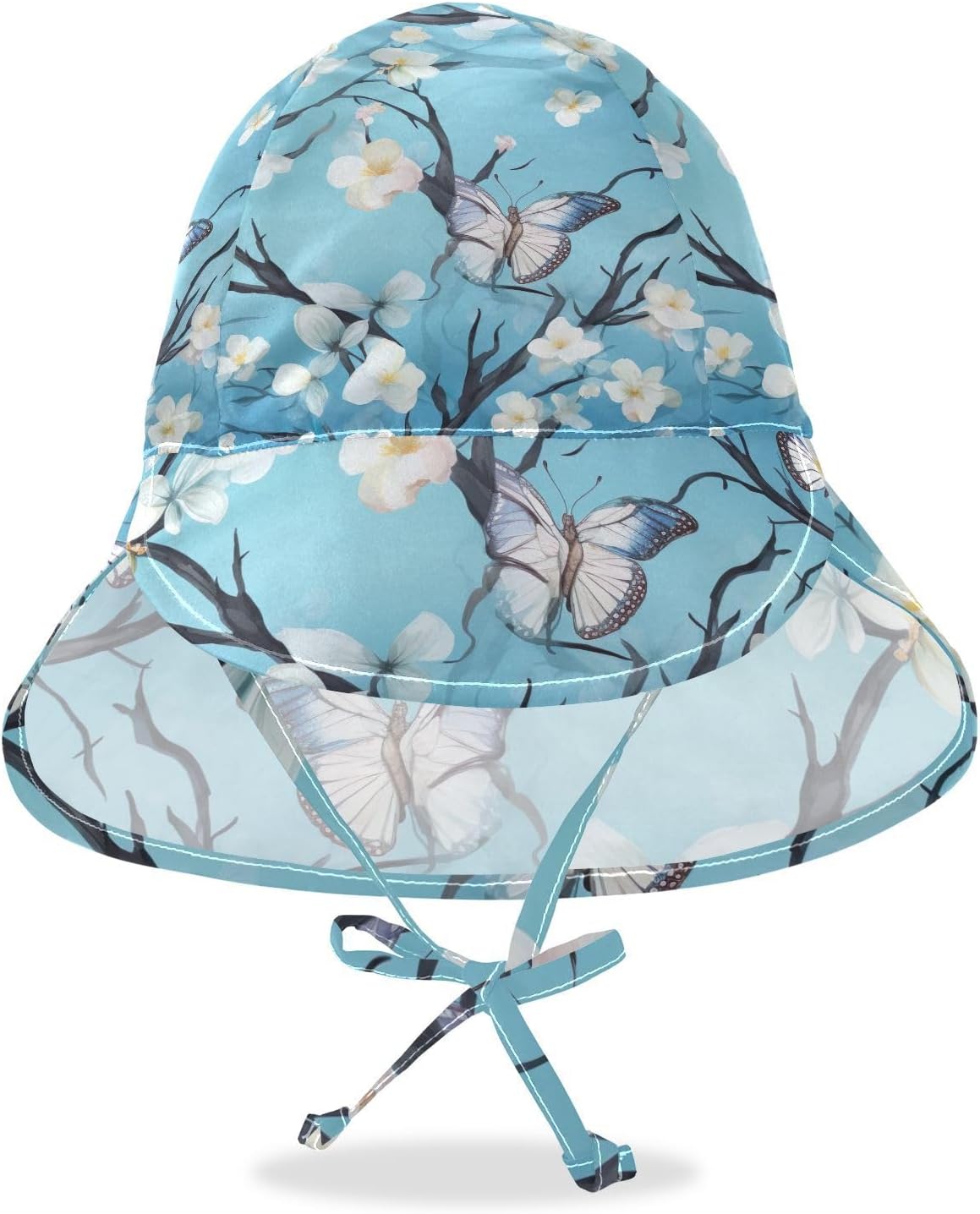 J JOYSAY Blue Butterflies Toddler Sun Hat