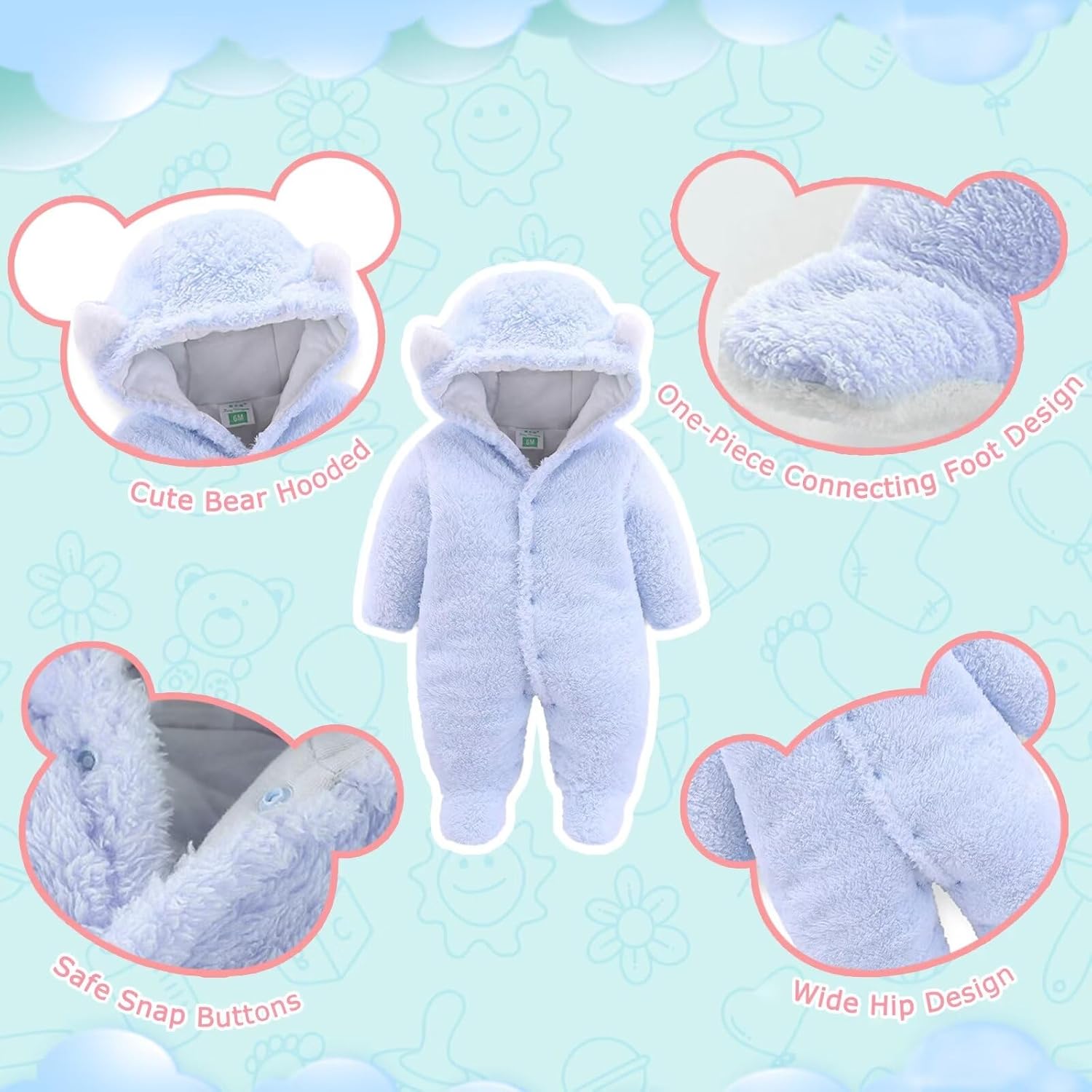 Baby Winter Snowsuit Bear Suit