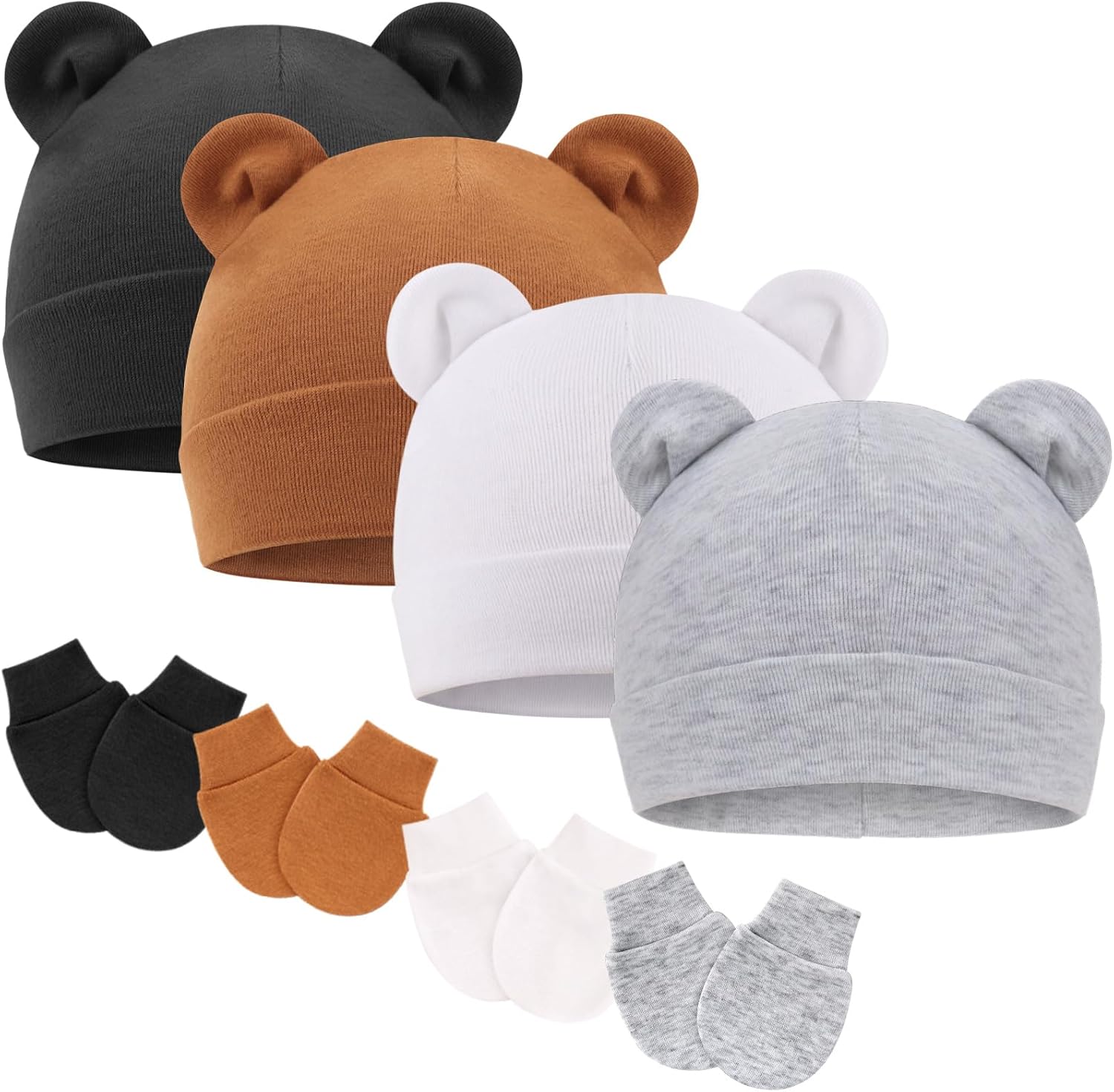 Dreshhow BQUBO - Newborn Baby Hats Mittens Set for Boys Girls