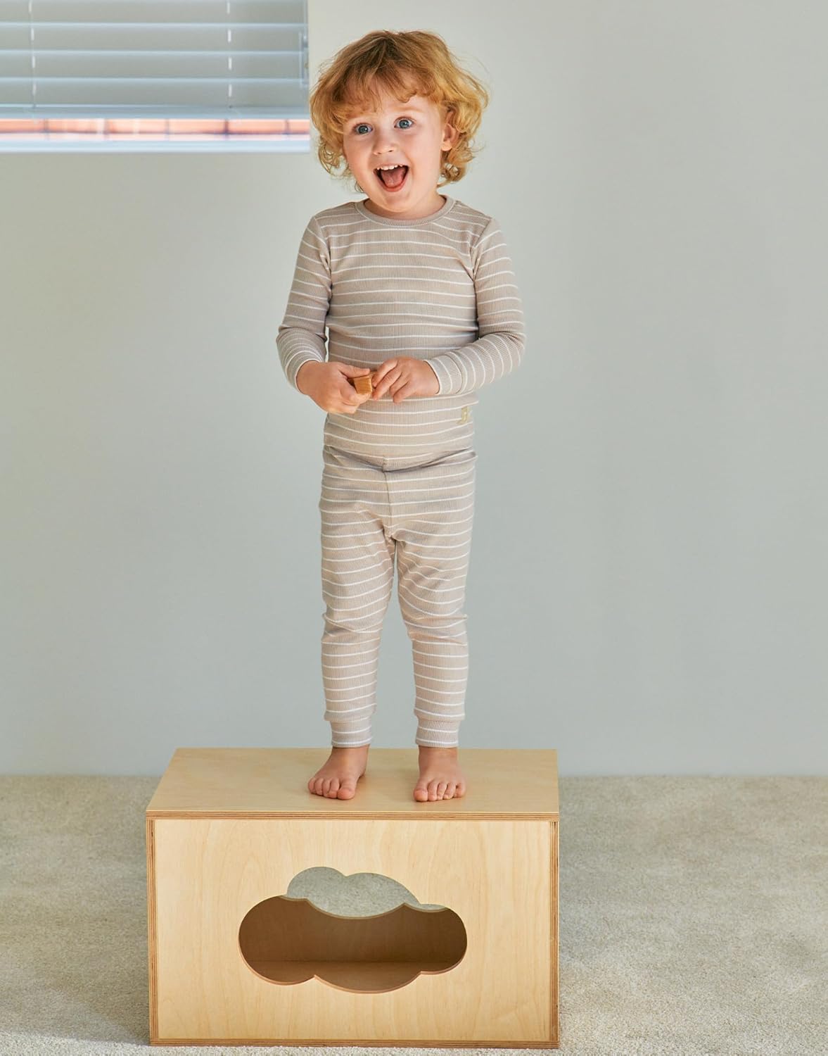 Moimoln 12M-8Y Ribbed Stripe Pajamas