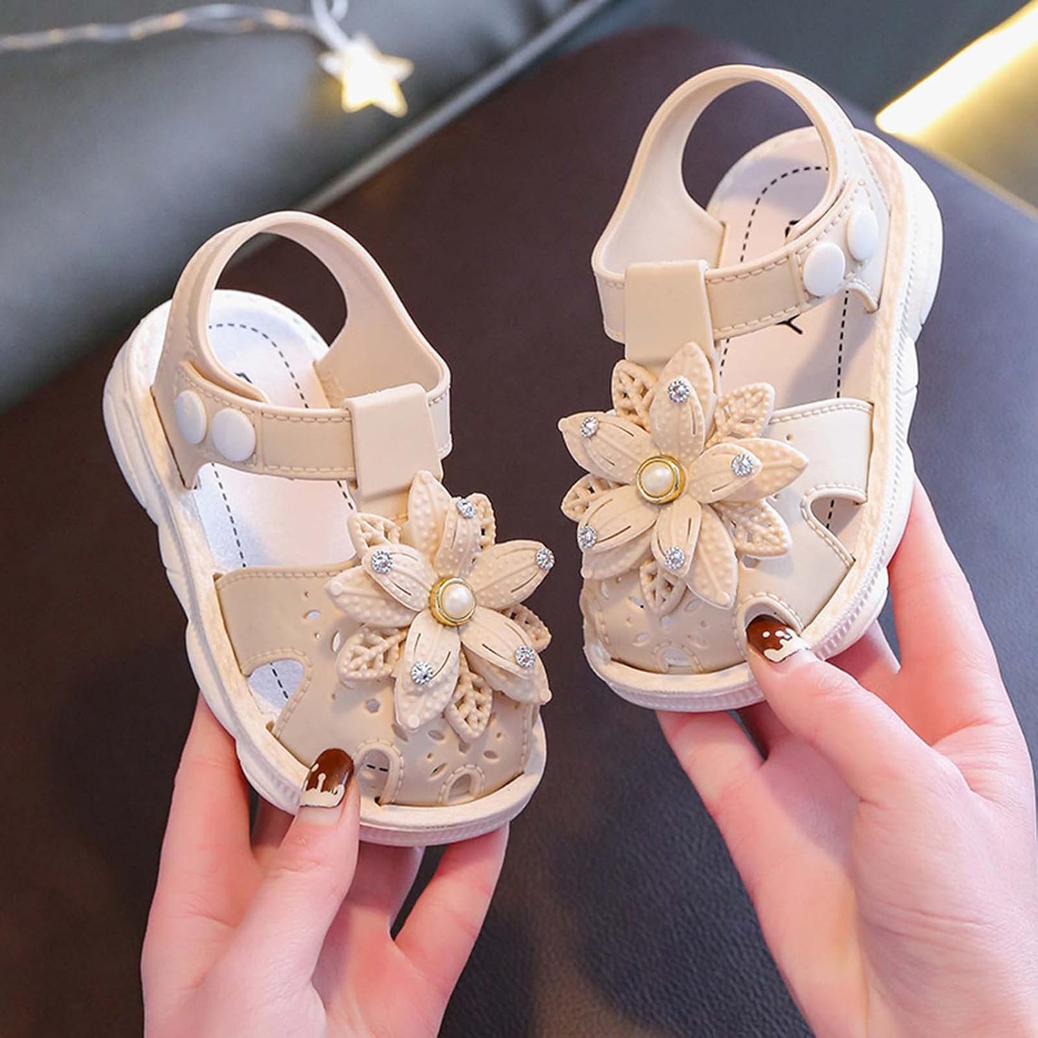 Luxury Kids Sandals Beige