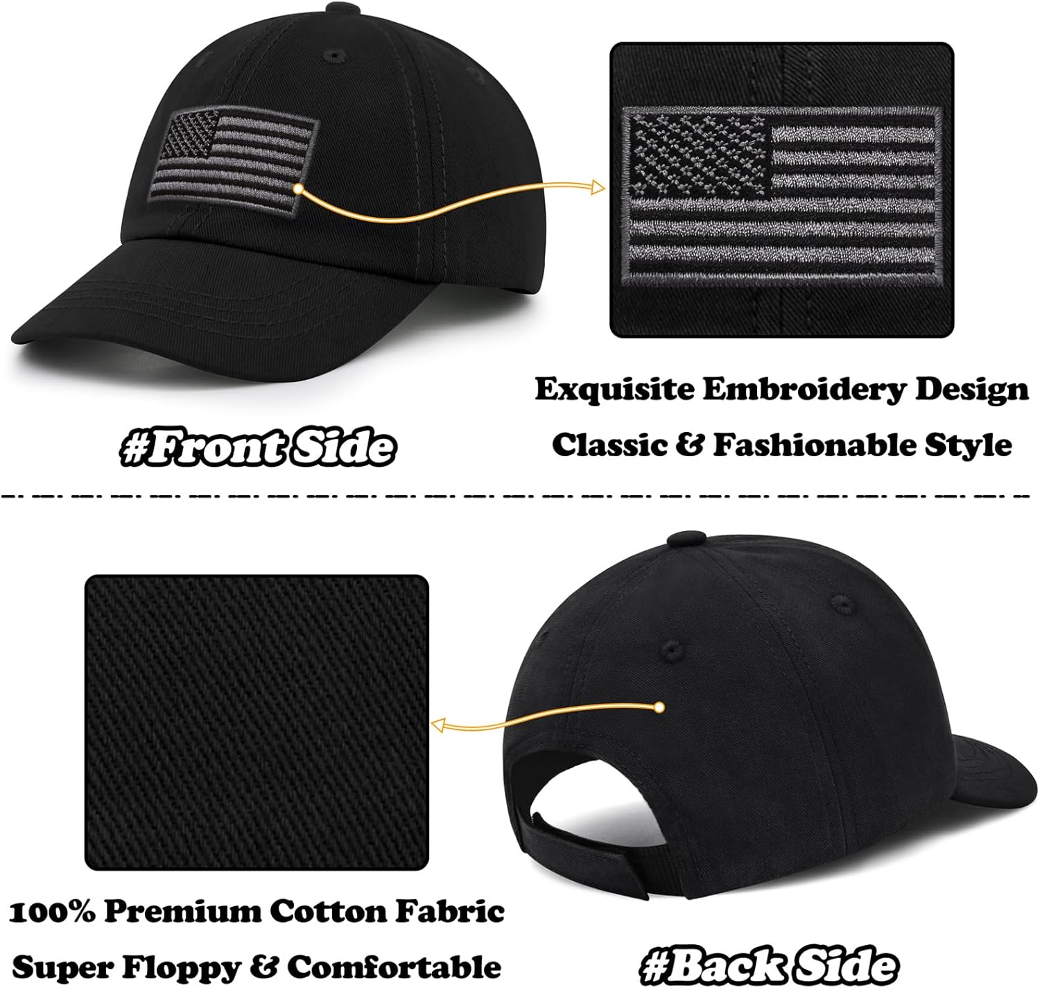 Sarfel Toddler Baseball Cap - USA Flag Design Sun Protection Soft Comfortable