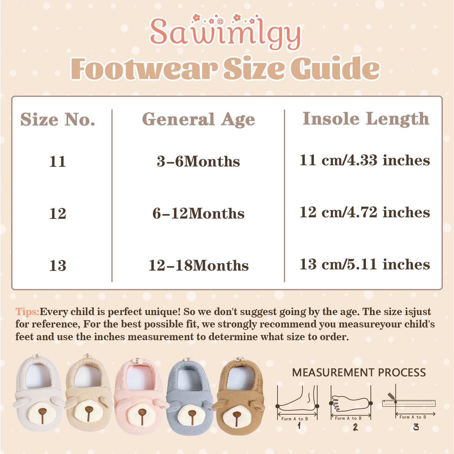 Sawimlgy Soft Non-Skid Baby Slipper for Infants
