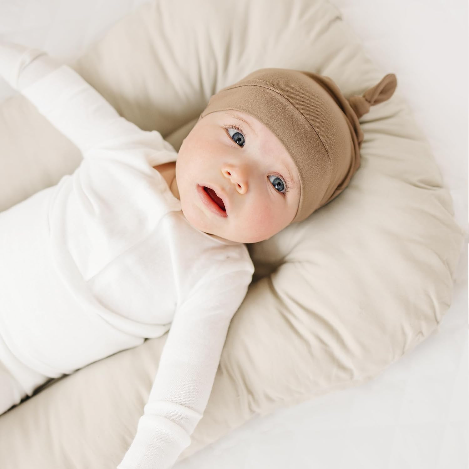 Konssy 6 Pack Knot Beanie Hats for Infants - Soft Stretchy