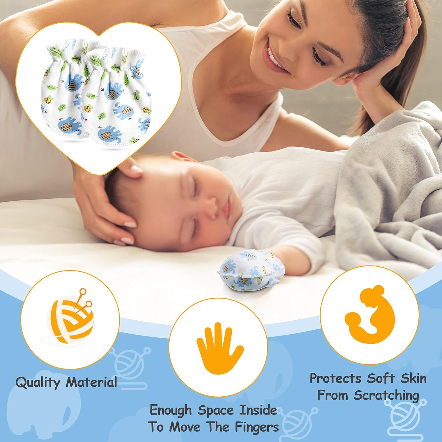 Geyoga 24-Pair Newborn Gloves Soft Stretchy