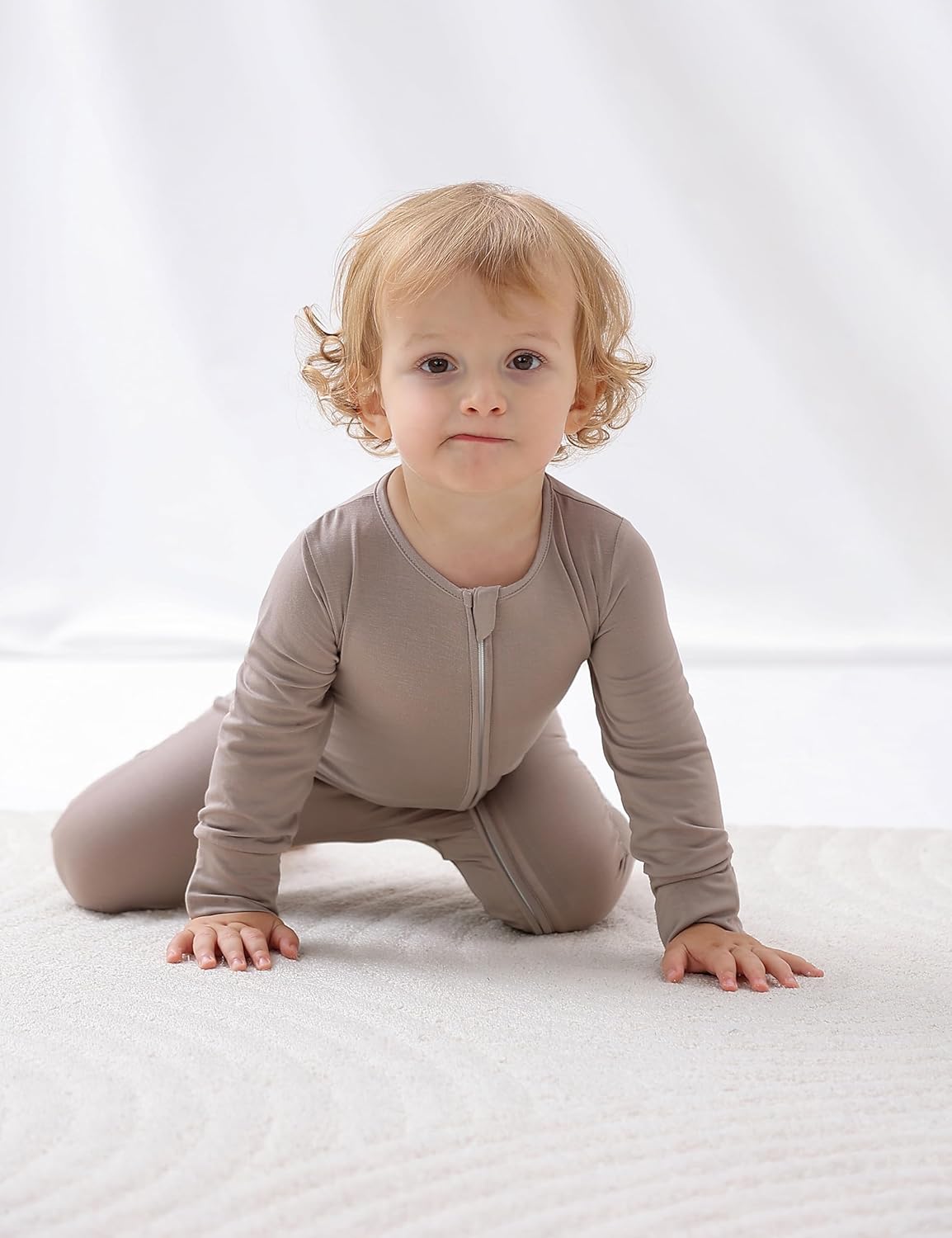 Bamboo Baby Romper with Mittens for Safe Cot Sleep