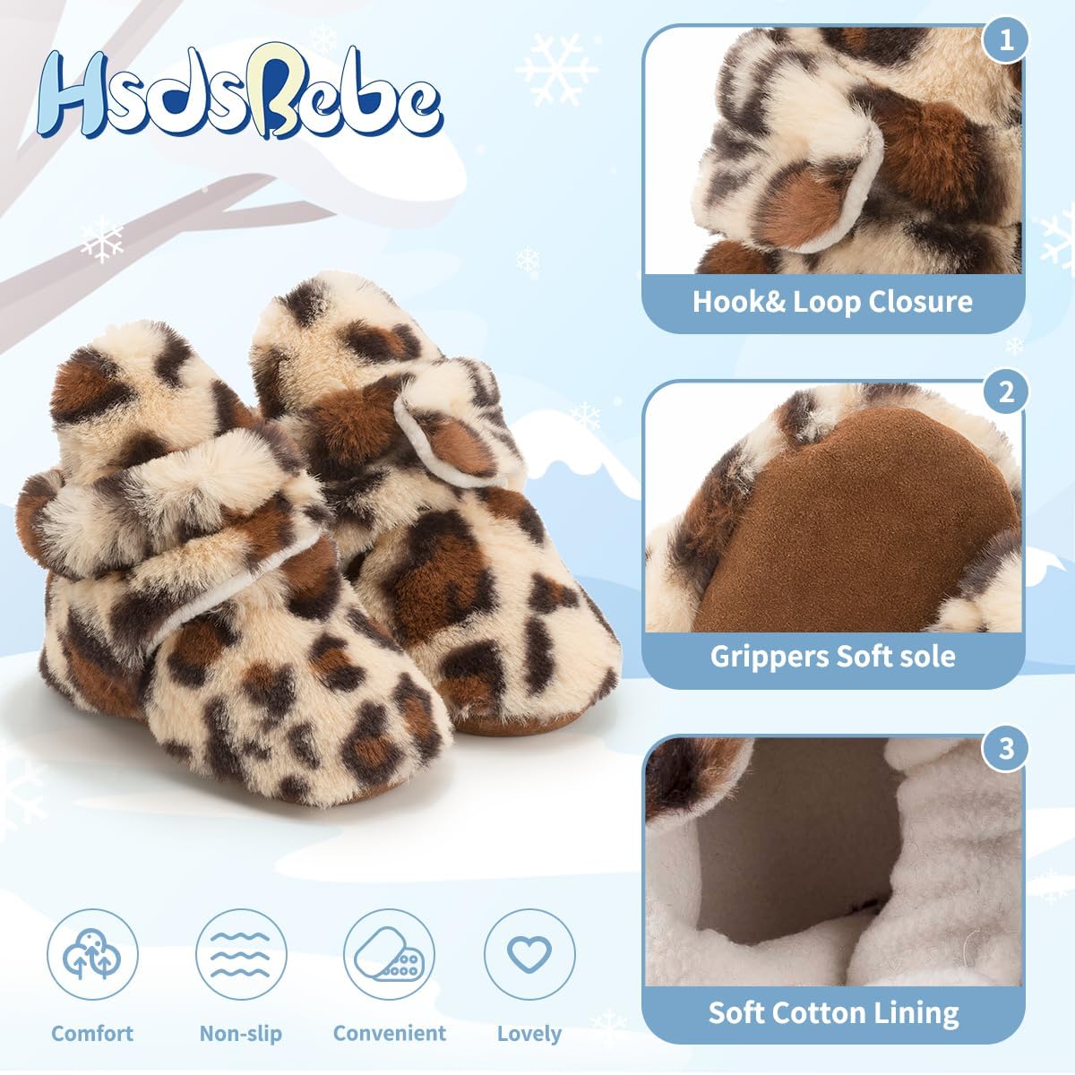 HsdsBebe Unisex Baby Cotton Booties - Warm and Cozy for Toddler