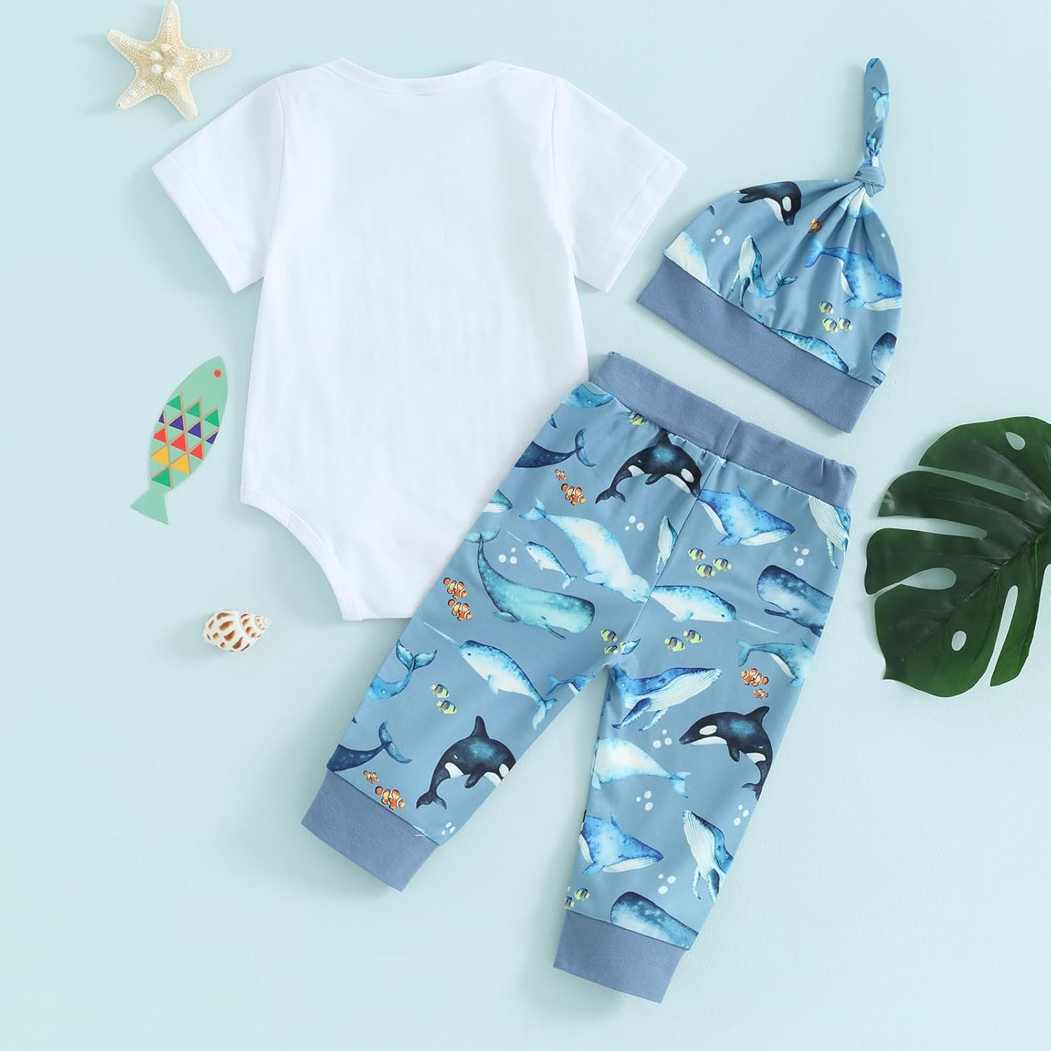 Kayotuas Newborn Baby Boy Girl Romper-Pants Set with Hat