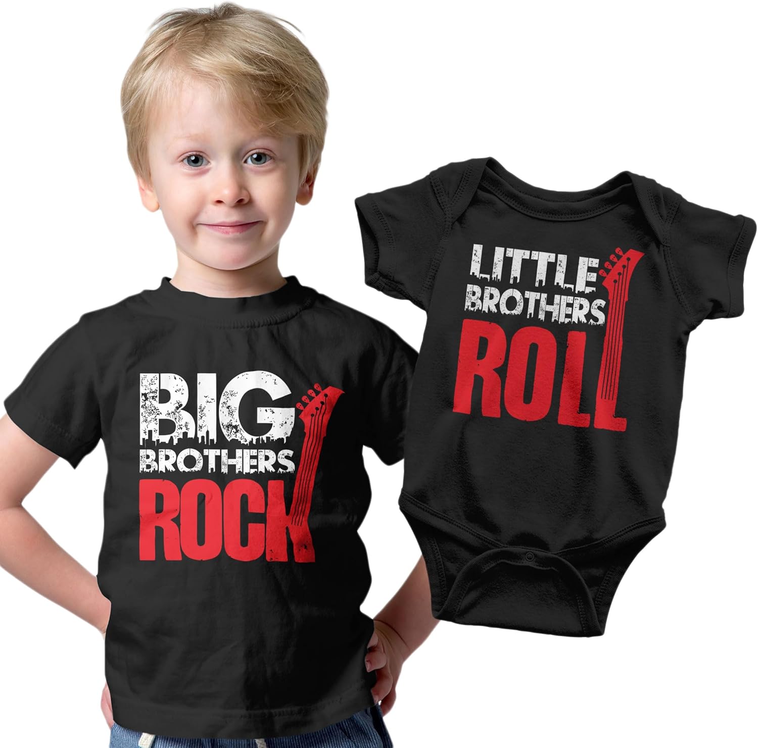 Matching Sibling Outfits Big Brother Little Brother Shirts Rock and Roll Siblings Set