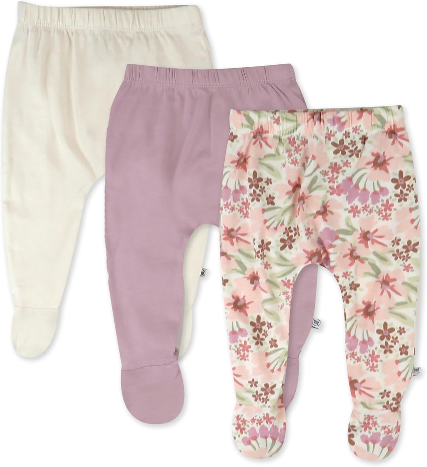 3-Pack Honest Baby Footed Pants Soft Cozy Organic Cotton
