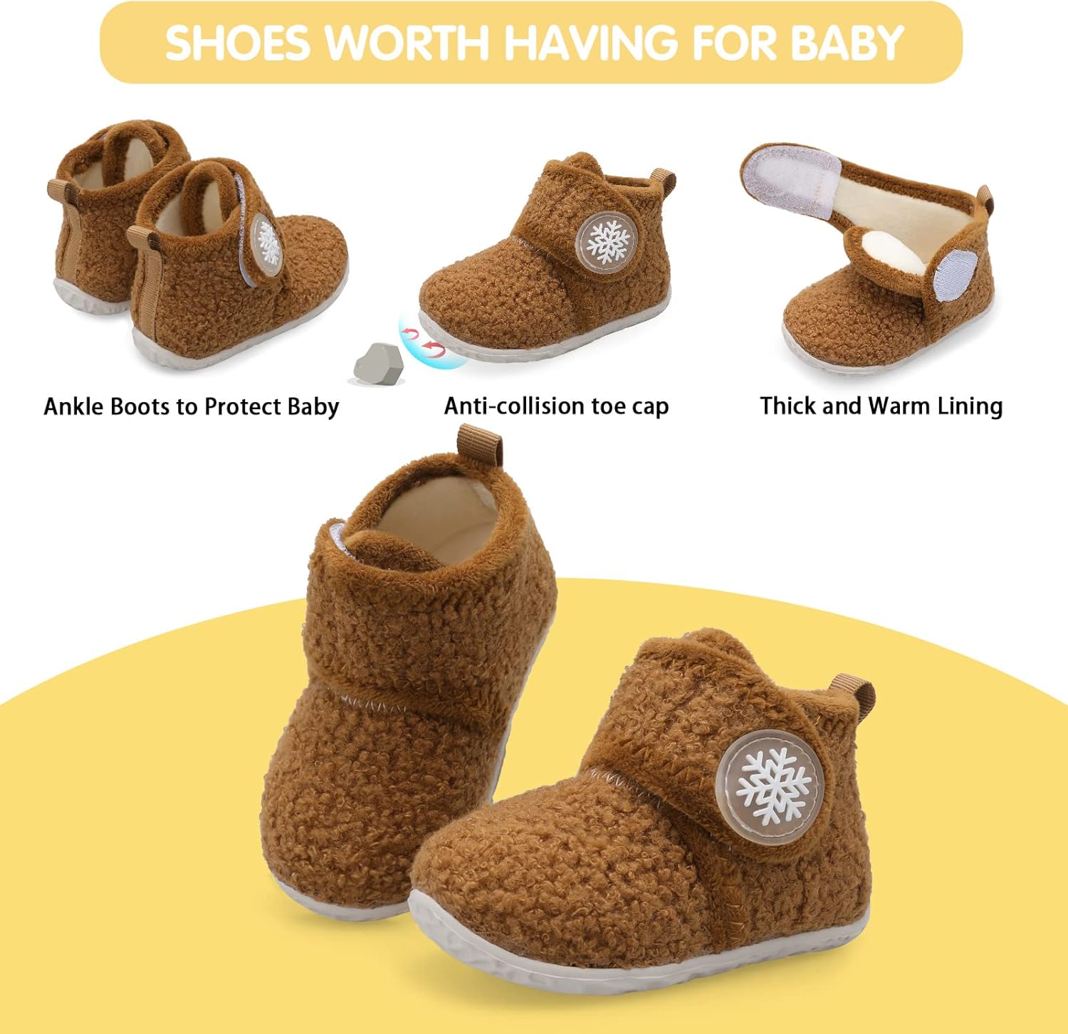 Warm Non-Slip Baby Booties for Walkers