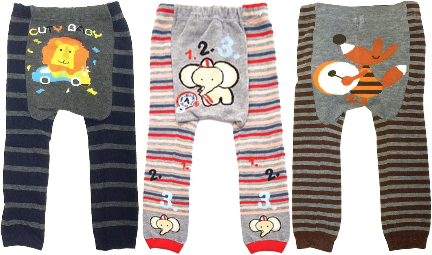 Sorted Baby and Toddler Animal Leggings Set of 3