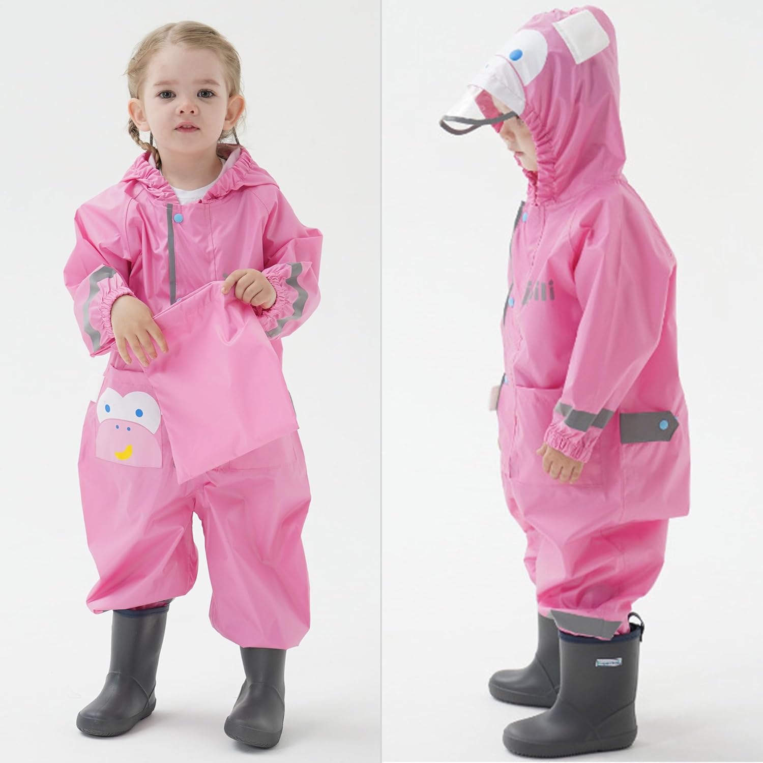 Fewlby Kids Toddler One-Piece Rain Jacket