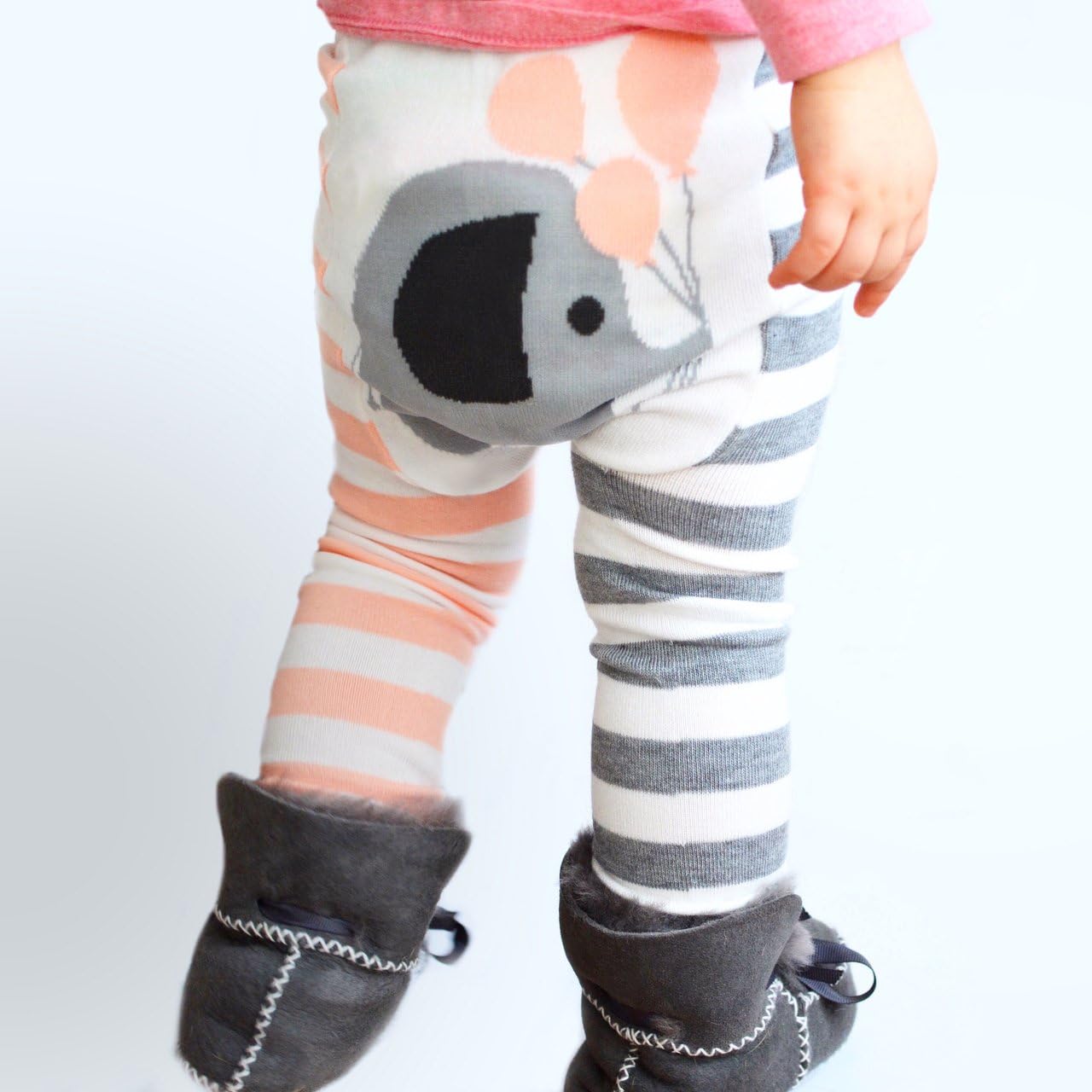 Doodle Pants Leggings Blue Rainbow Pink Elephant 10 words
