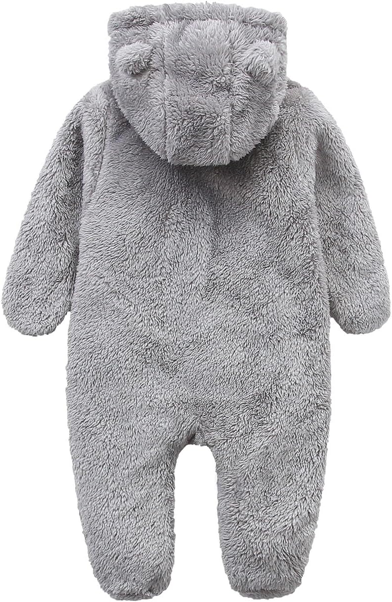 Newborn Baby Jumpsuit Hooded Fleece Romper
