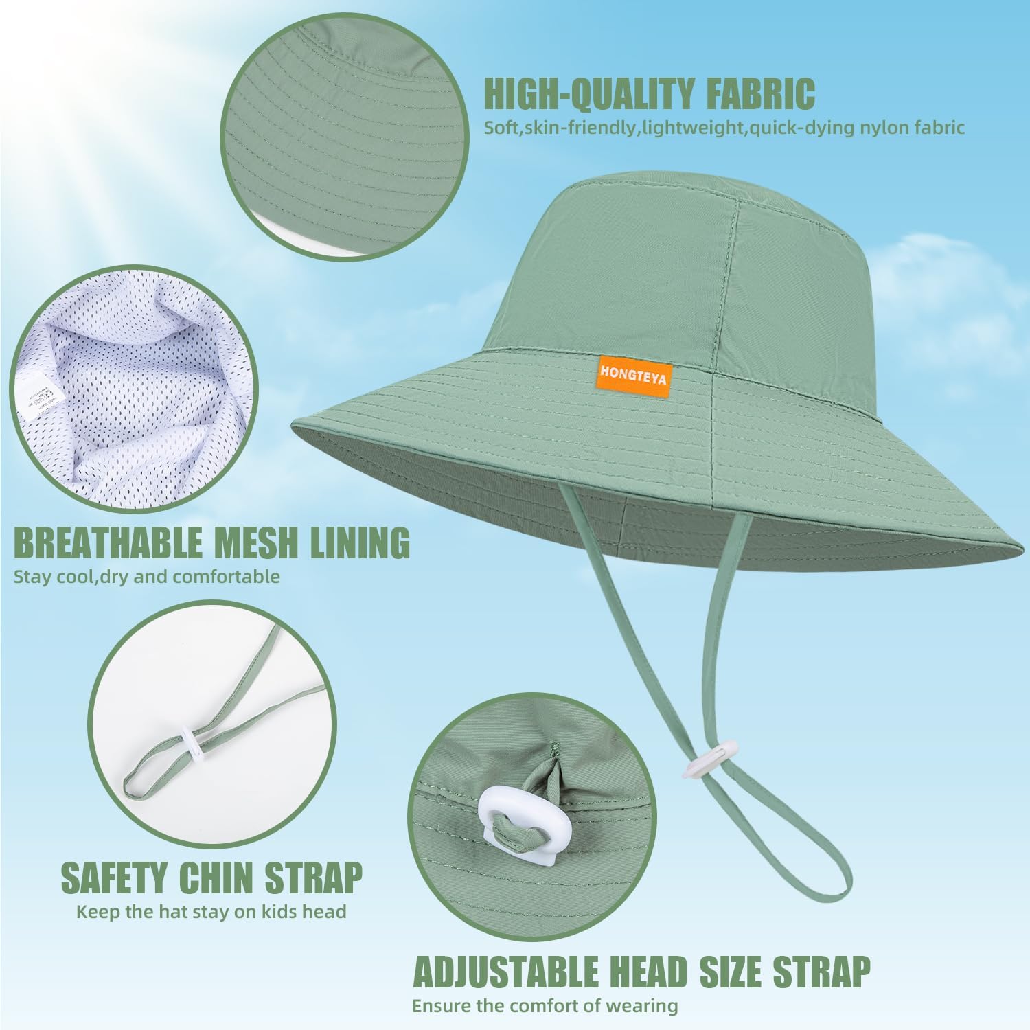 2-Pack Baby Sun Hat with UPF 50 UV Protection for Summer