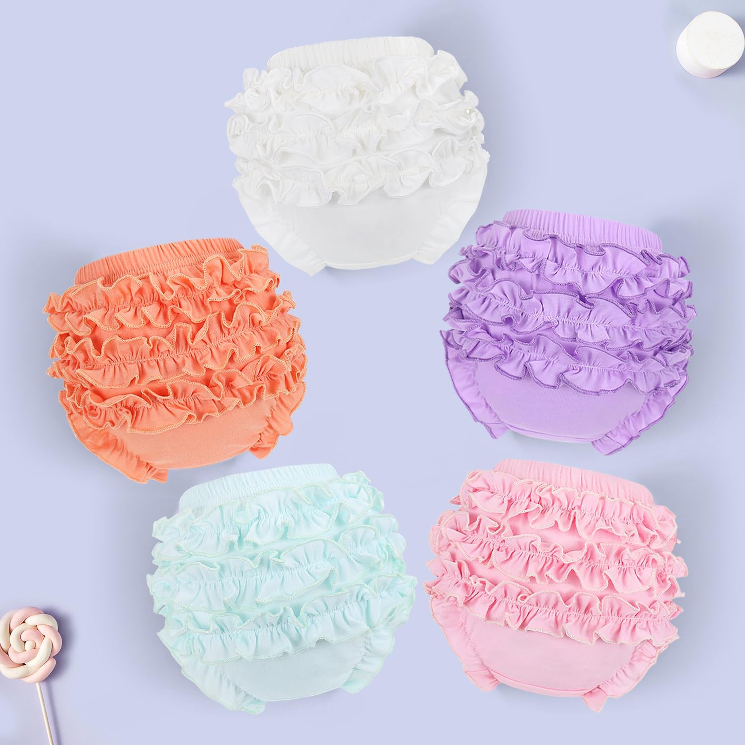 Perfect Gift for Baby - Cute Ruffle Diaper Covers x5